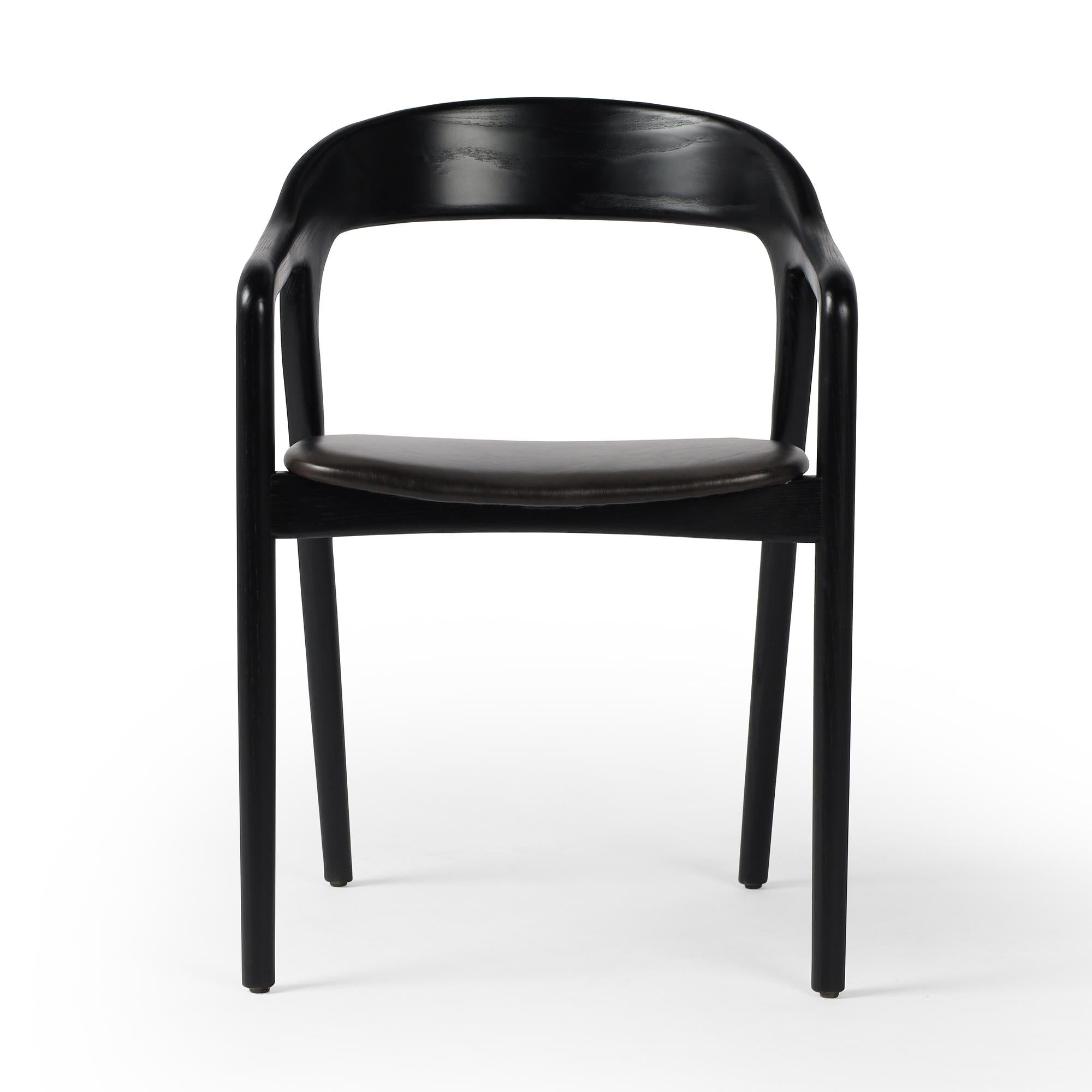 Leigh Dining Armchair in Sonoma black front view