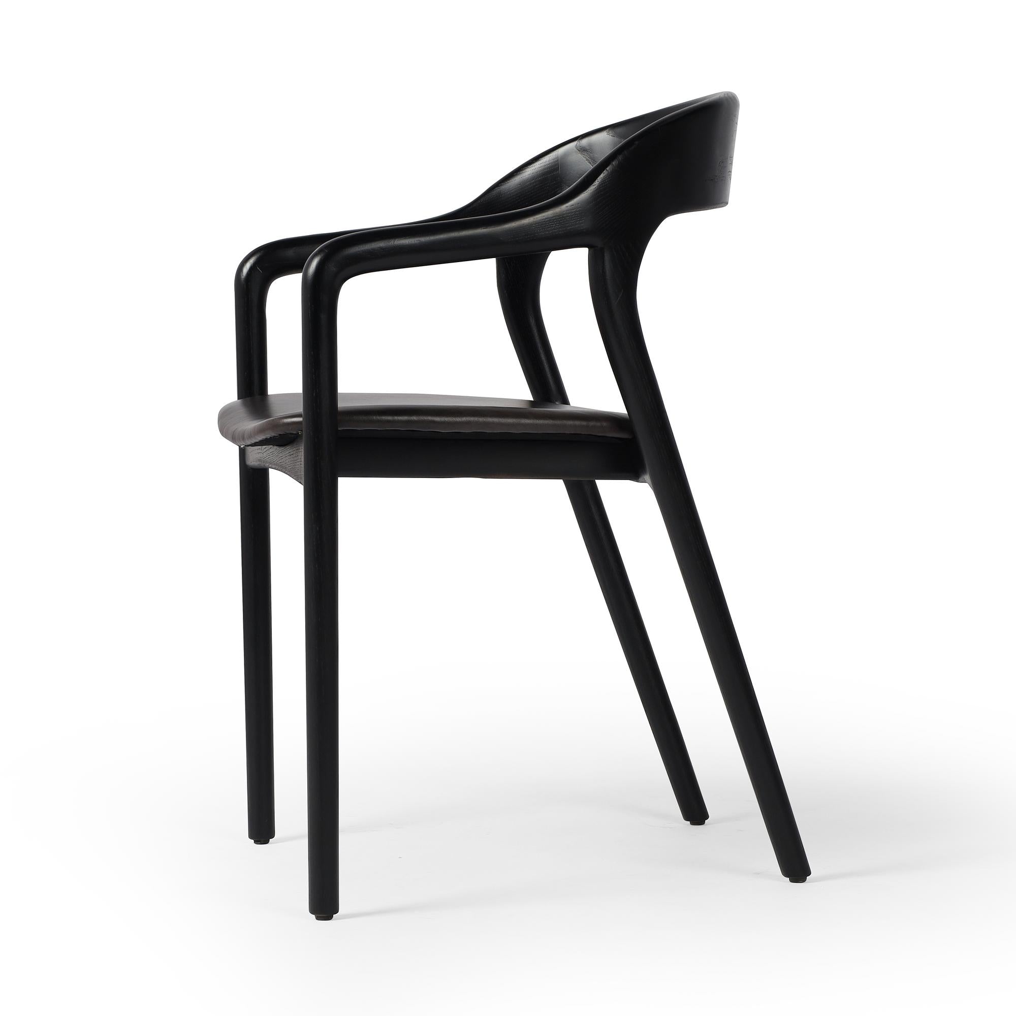 Leigh Dining Armchair in Sonoma black  side view