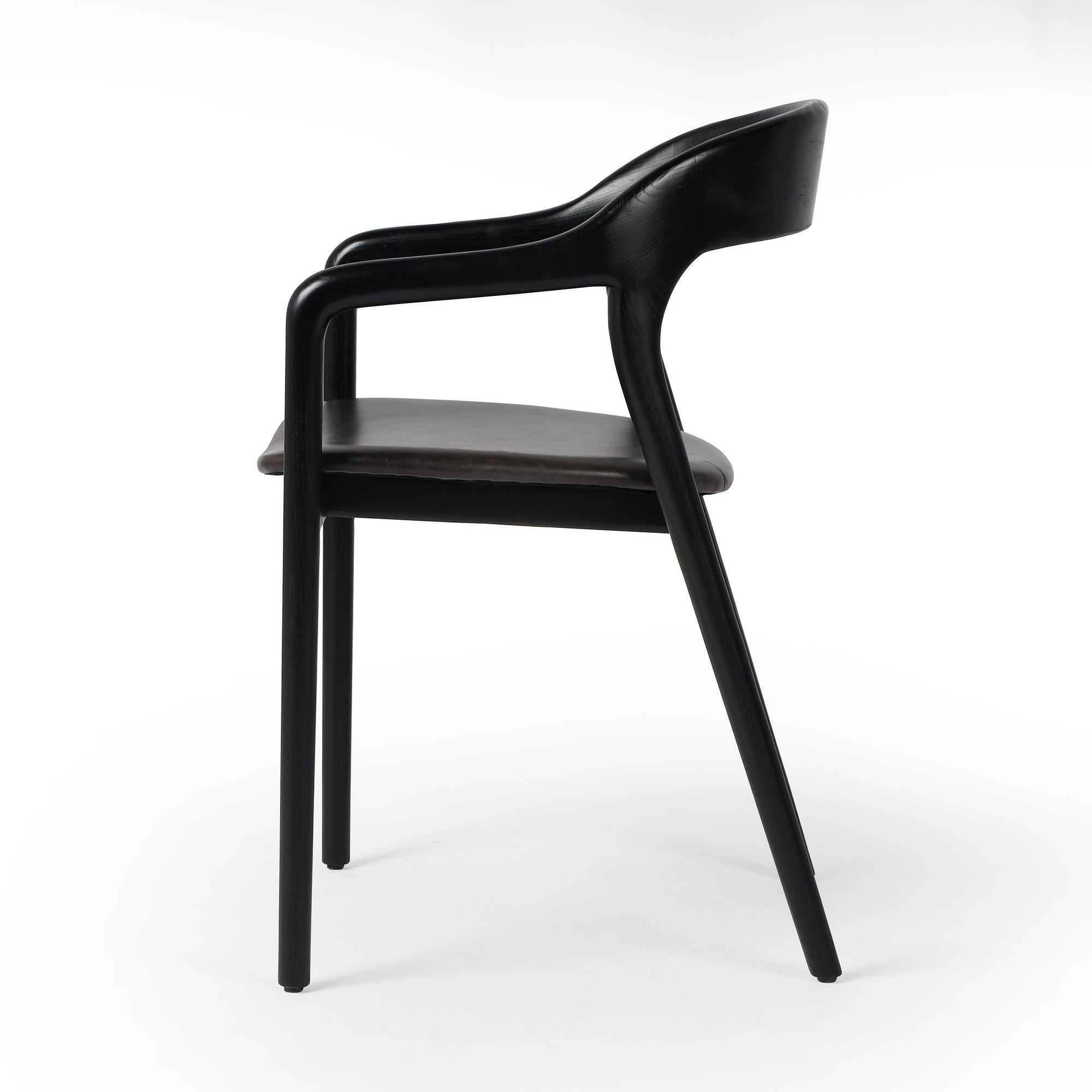 Leigh Dining Armchair in Sonoma black side view