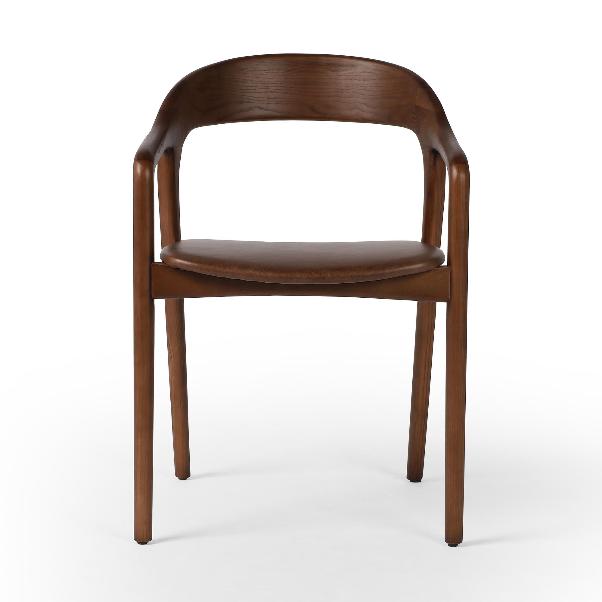 Leigh Dining Armchair in Sonoma coco front view