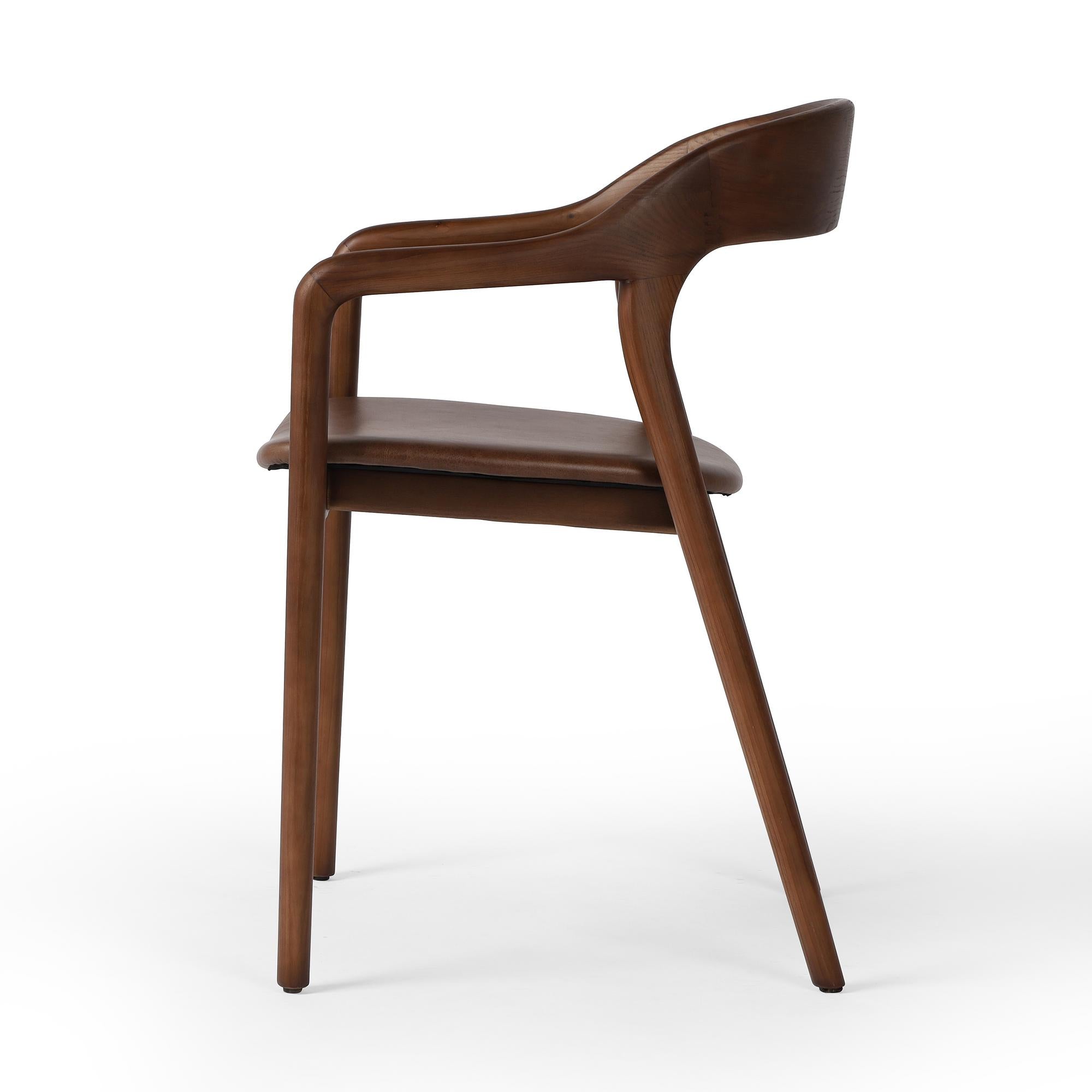 Leigh Dining Armchair in Sonoma coco side view