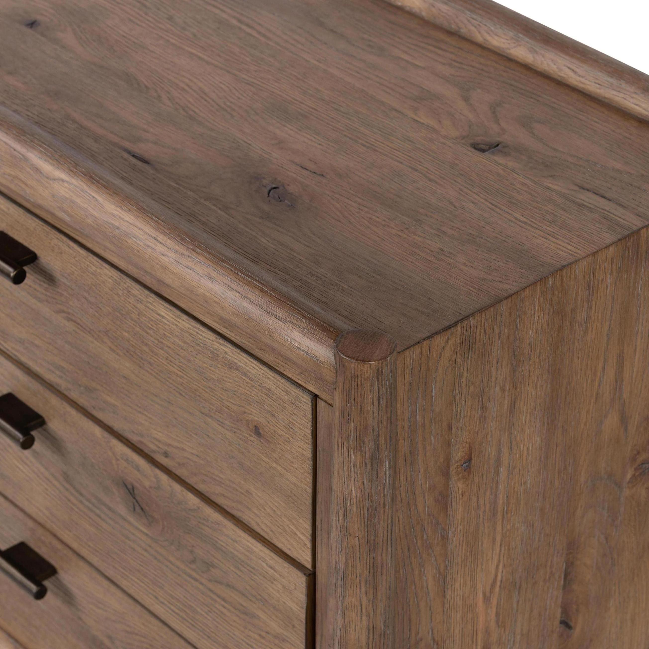 Flint Nightstand close up of top and side of nightstand