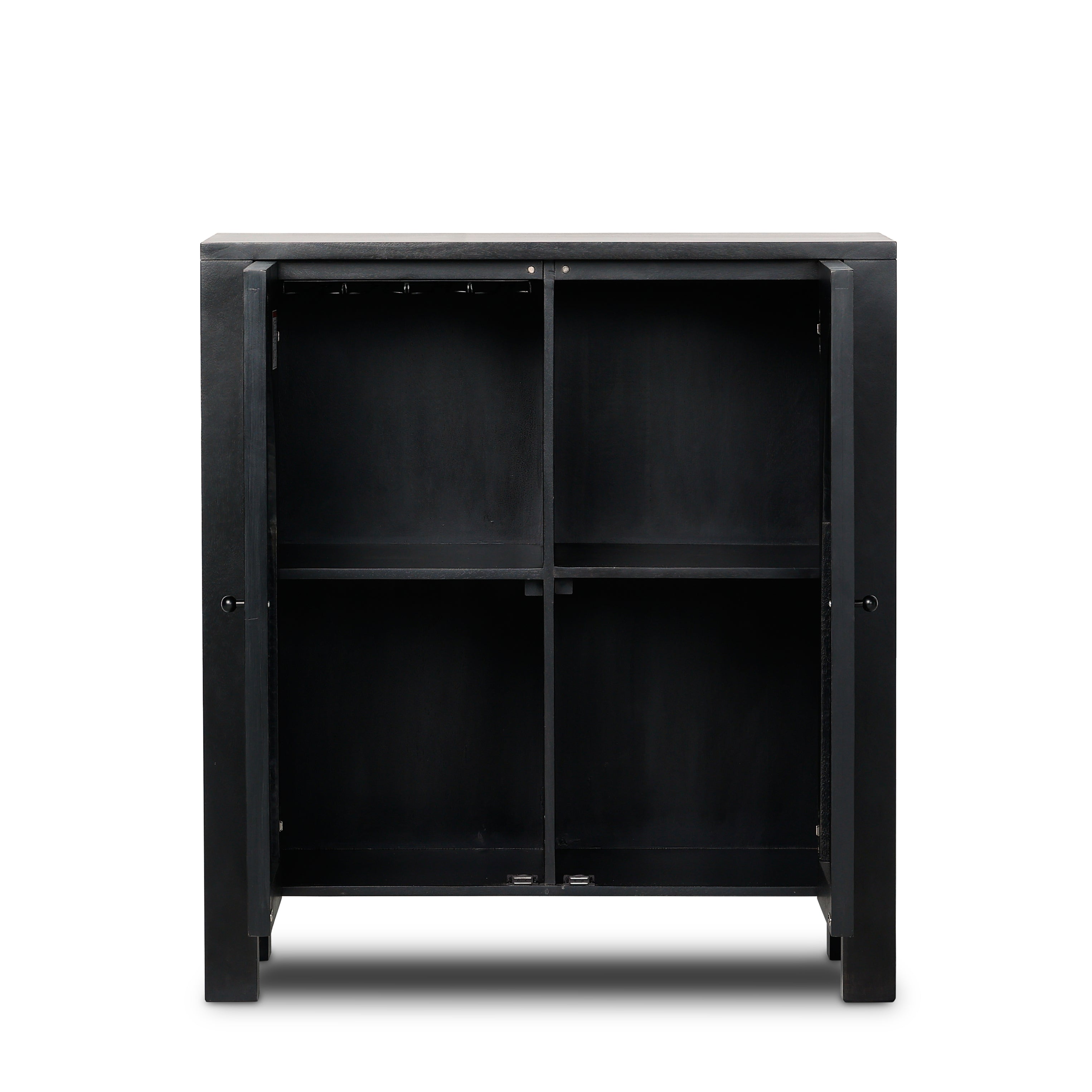 Maya Bar Cabinet shown with doors open