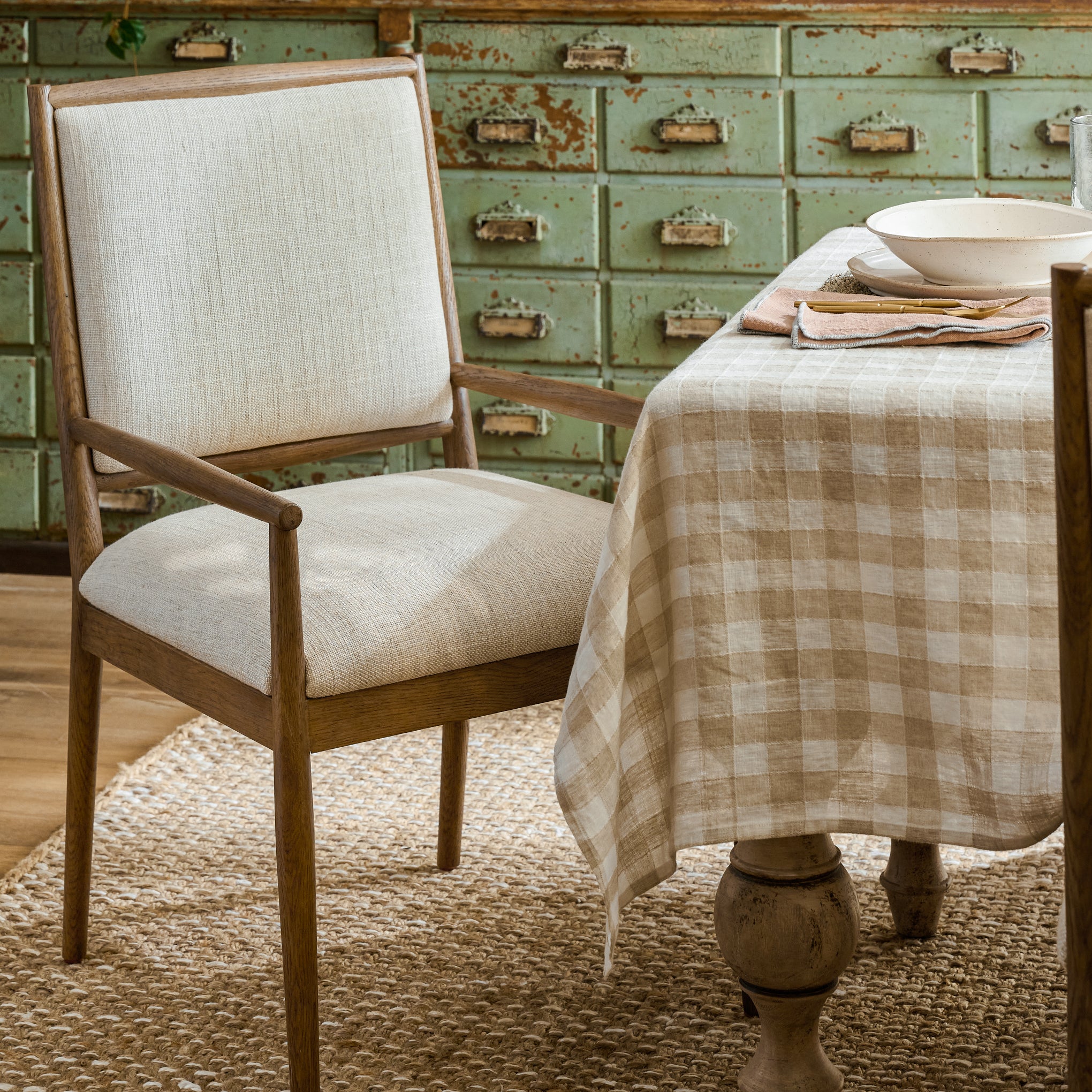 Flint Dining Armchair at a dining table