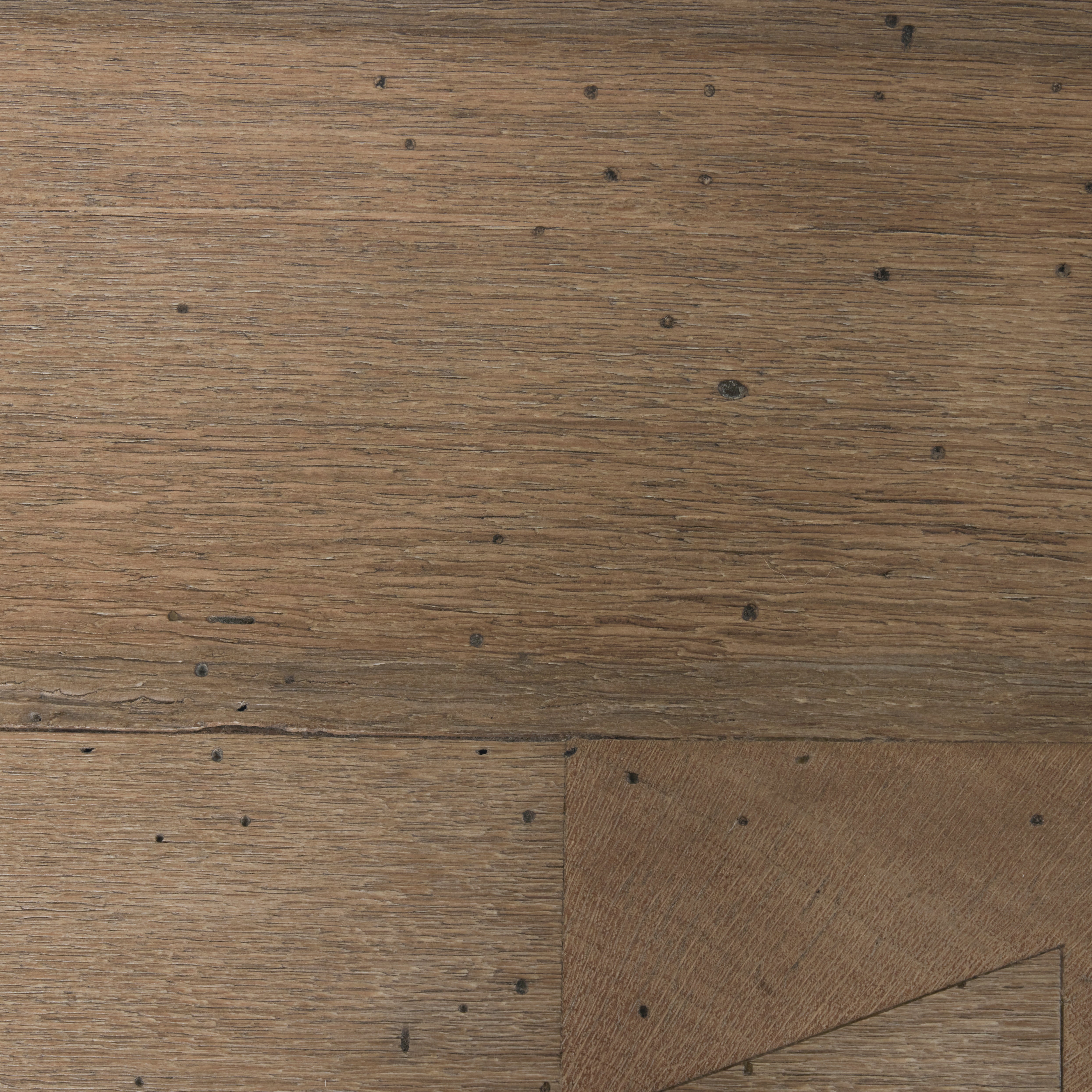 Powell Rectangular Coffee Table in Rustic Oak color wood grain up close