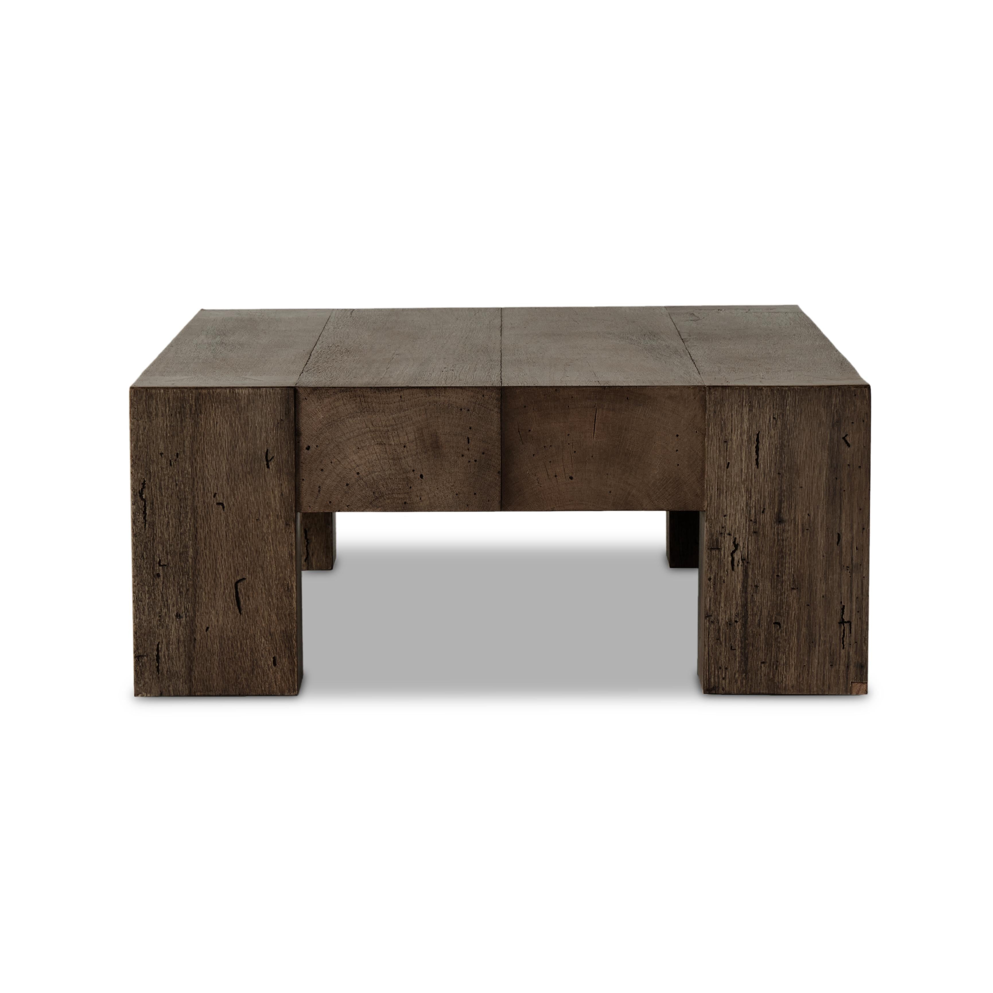 Powell Rectangular Coffee Table in ebony oak side view