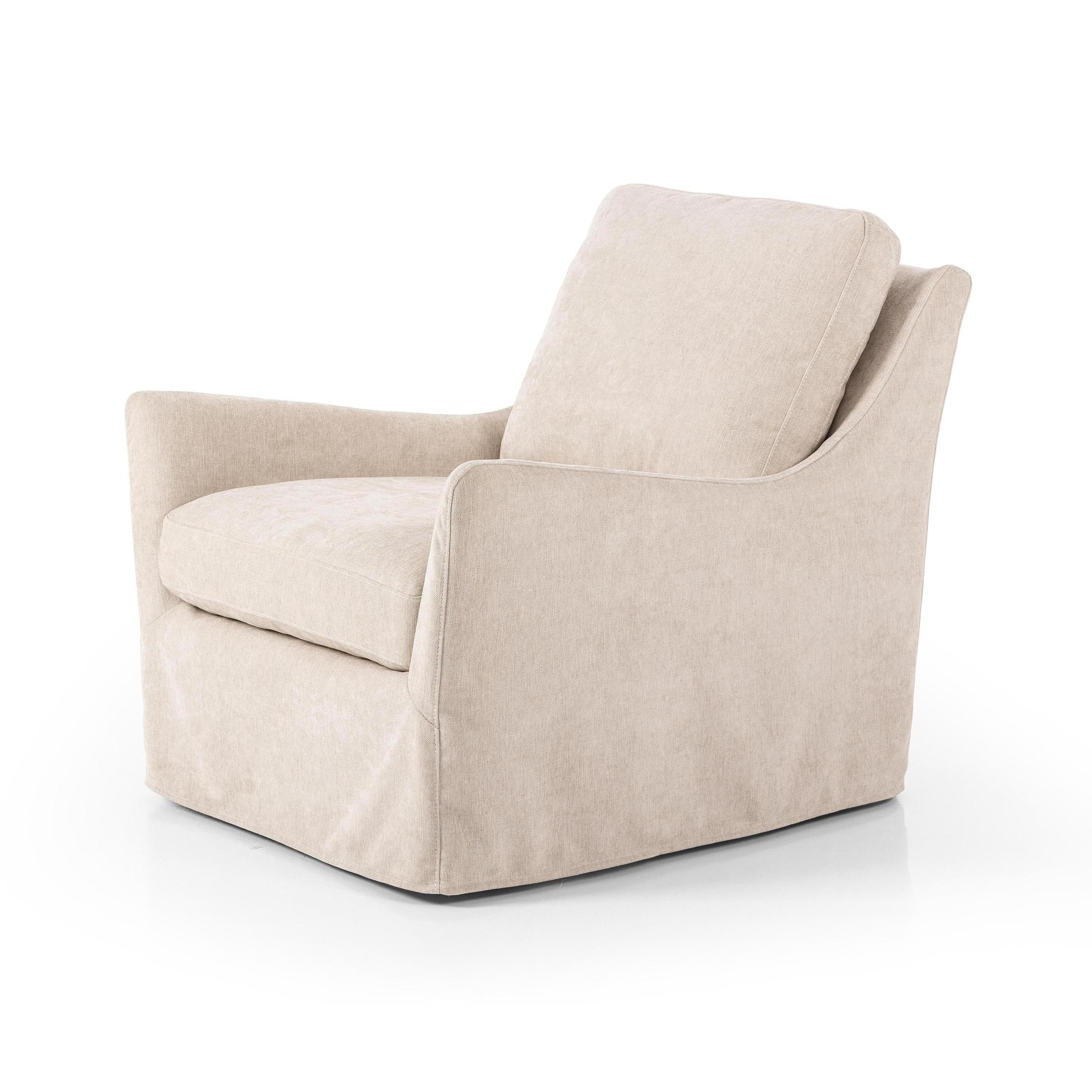 Sabine Slipcover Swivel Chair in shell