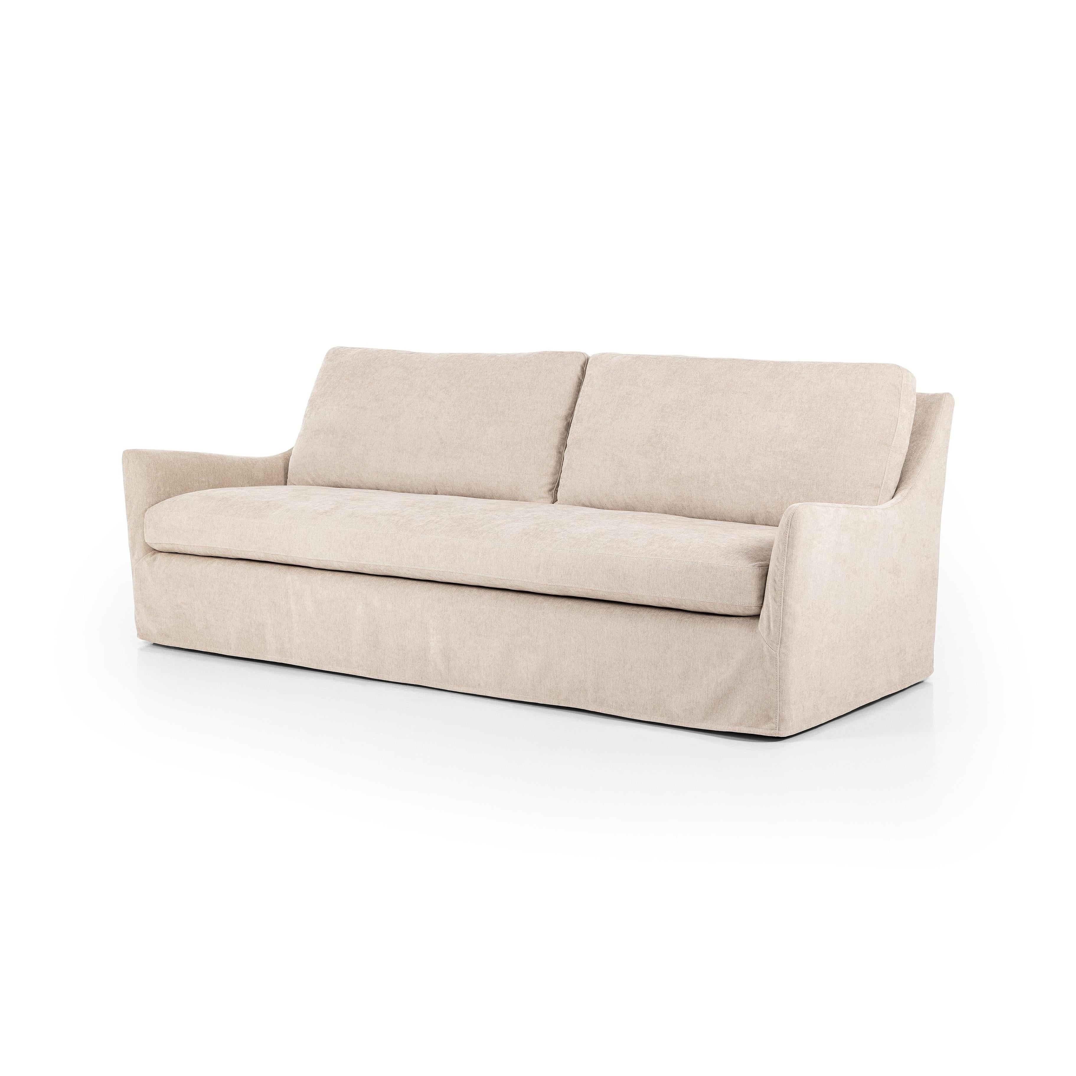 Sabine Slipcover Sofa - shell - angled view