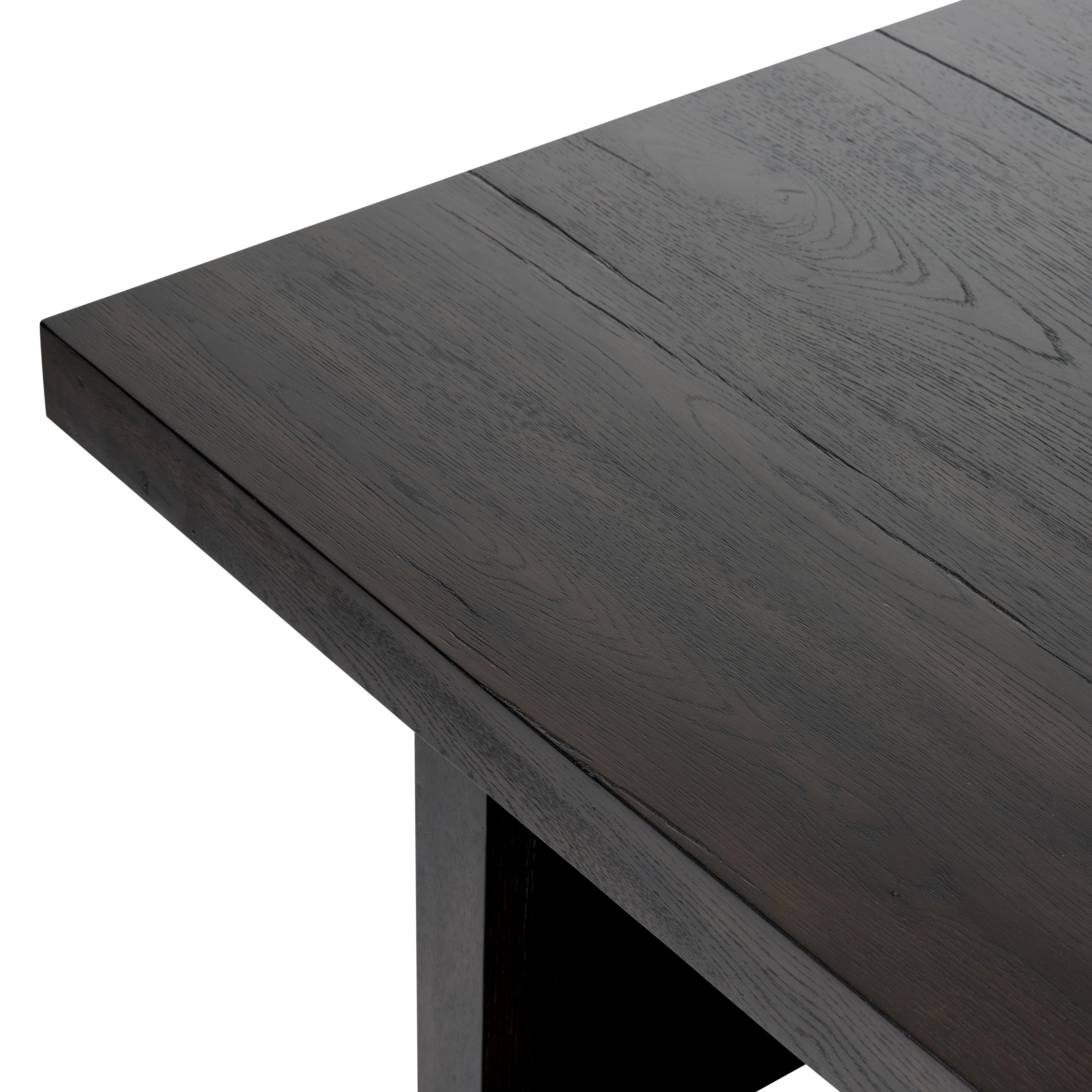 Smoked Black Edison Coffee Table top corner close up