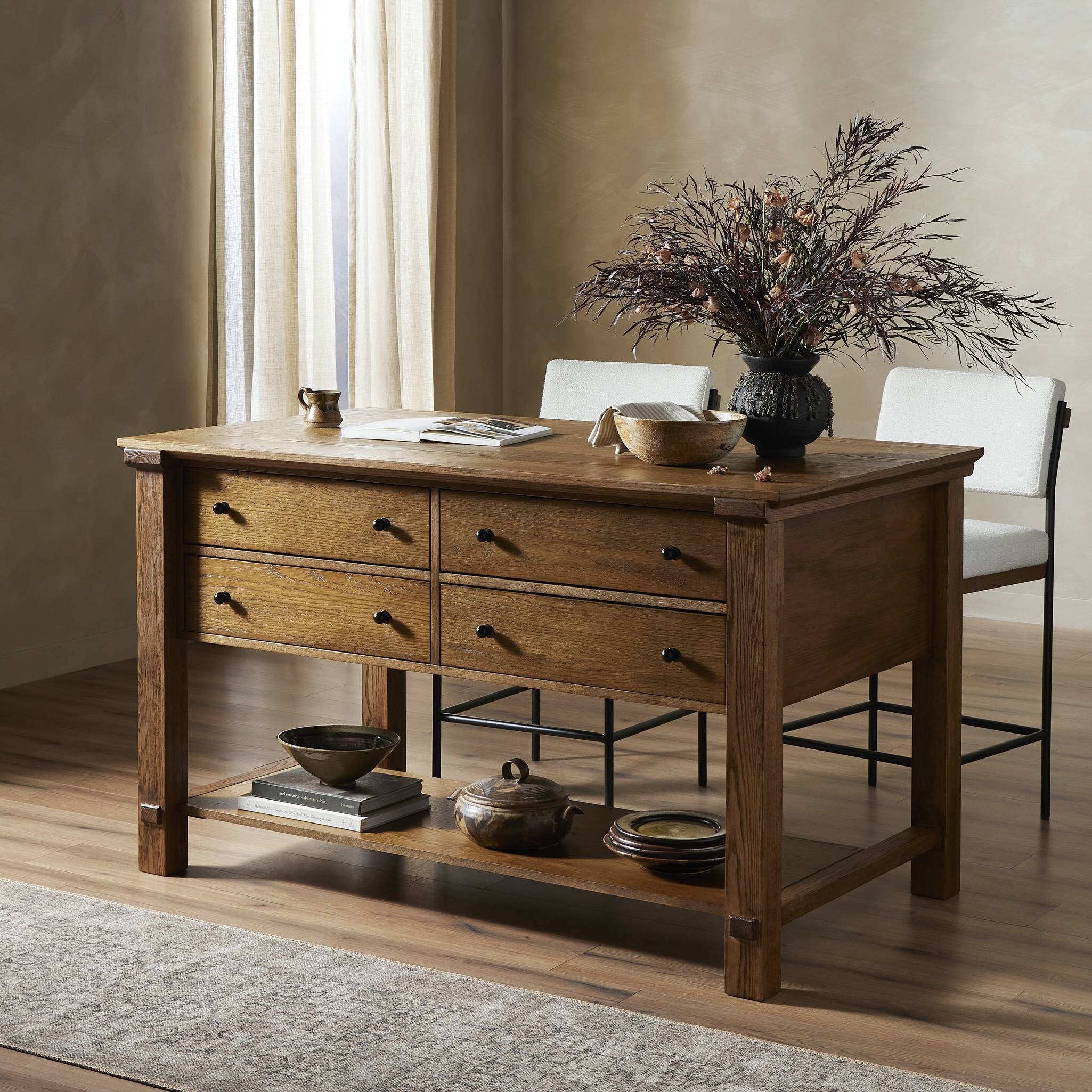 60" Dahlia Kitchen Island shown in kitchen/dining room