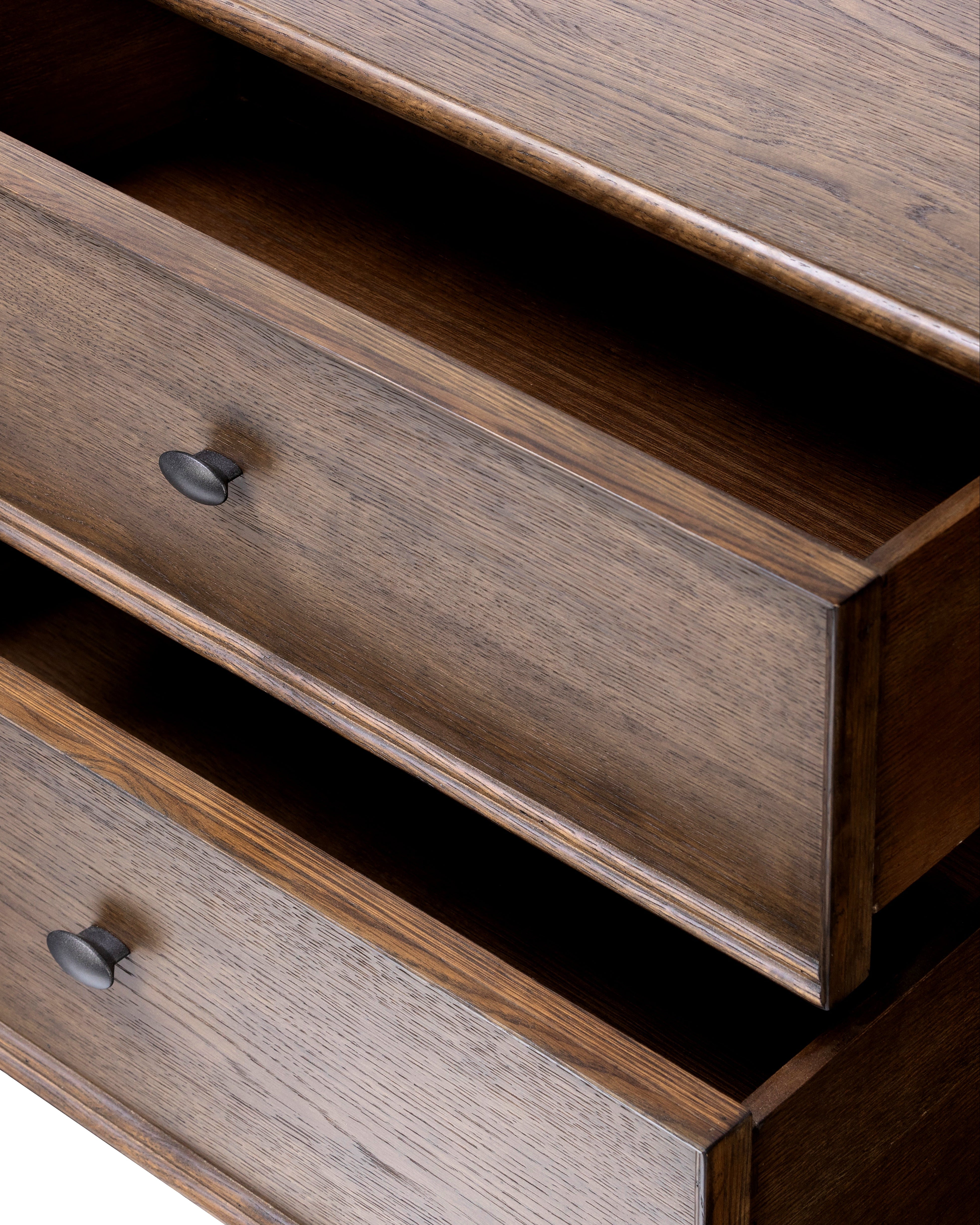 Orville Bedroom Nightstand drawers open up close