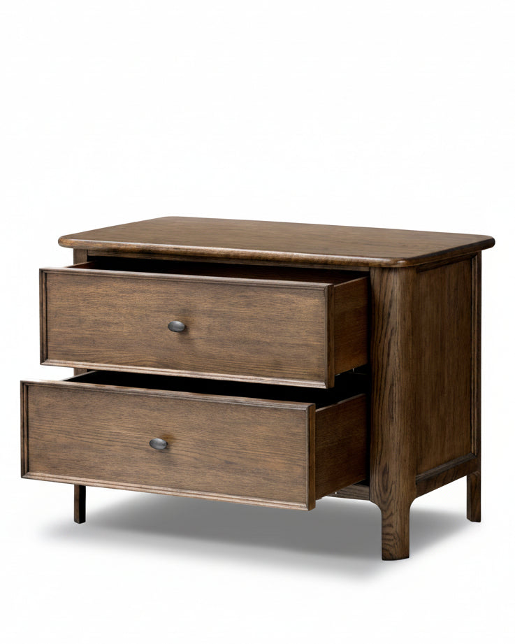 Orville Bedroom Nightstand with drawers open
