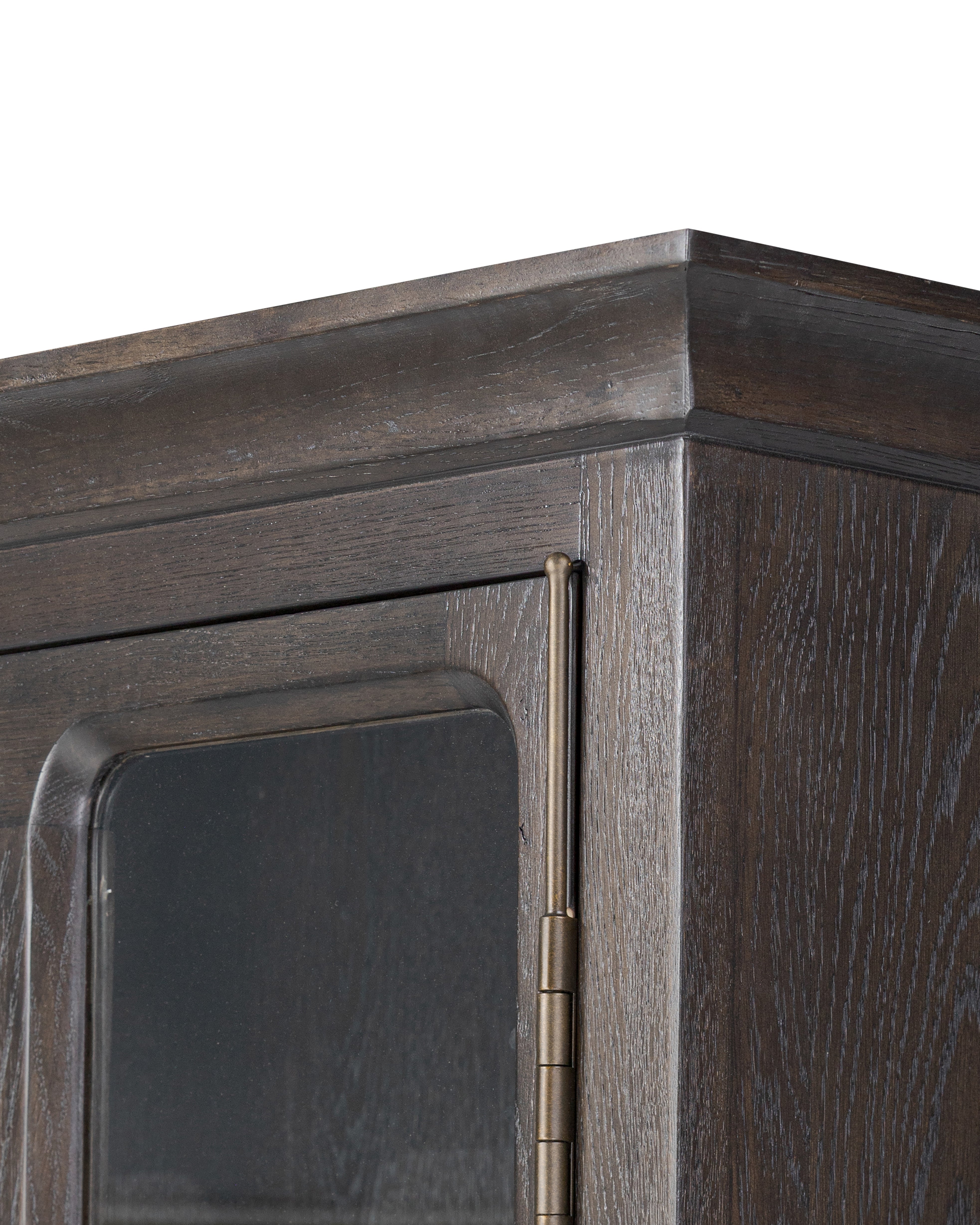 Smoked black Potter Cabinet corner front up close