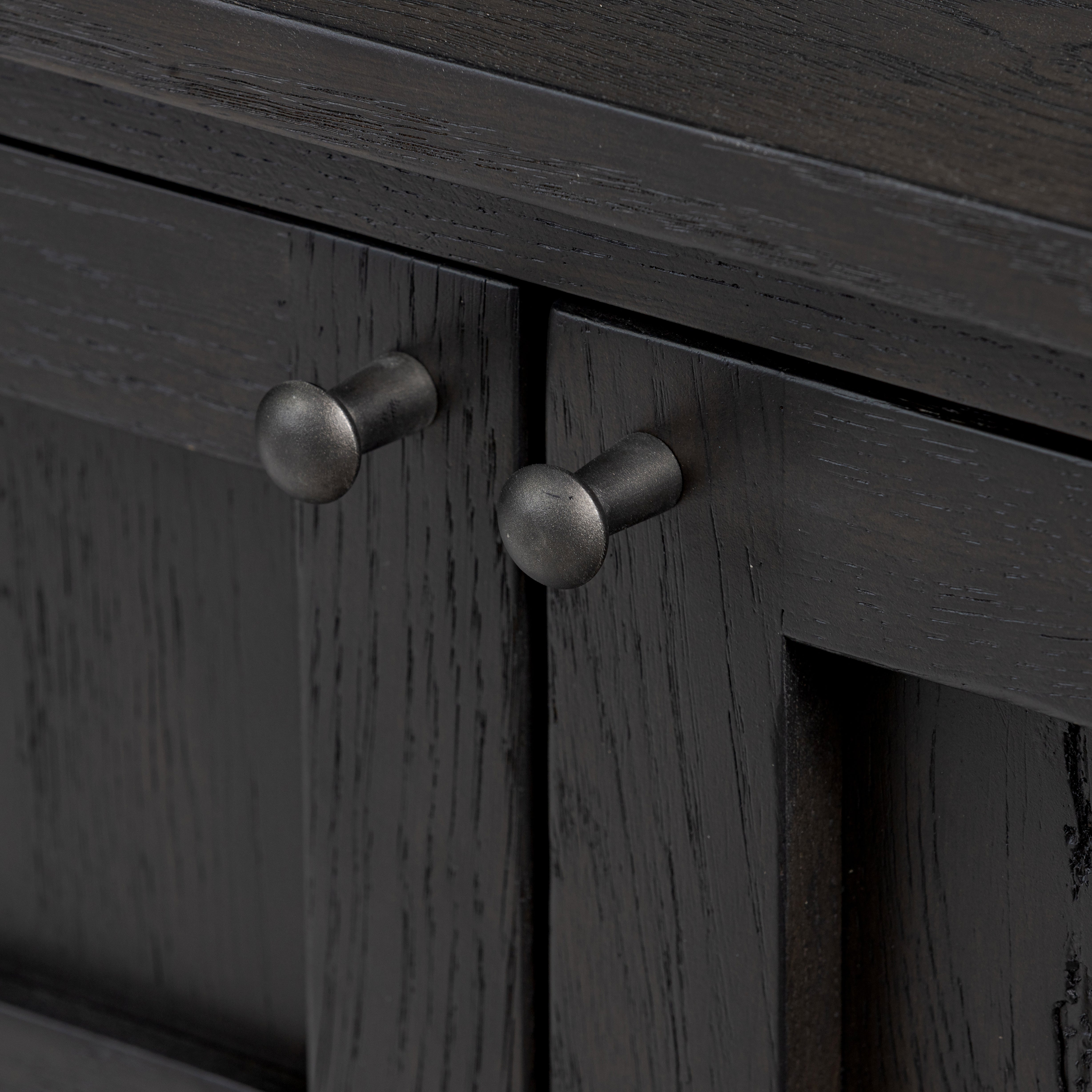 Smoked Black Cara Sideboard handles up close