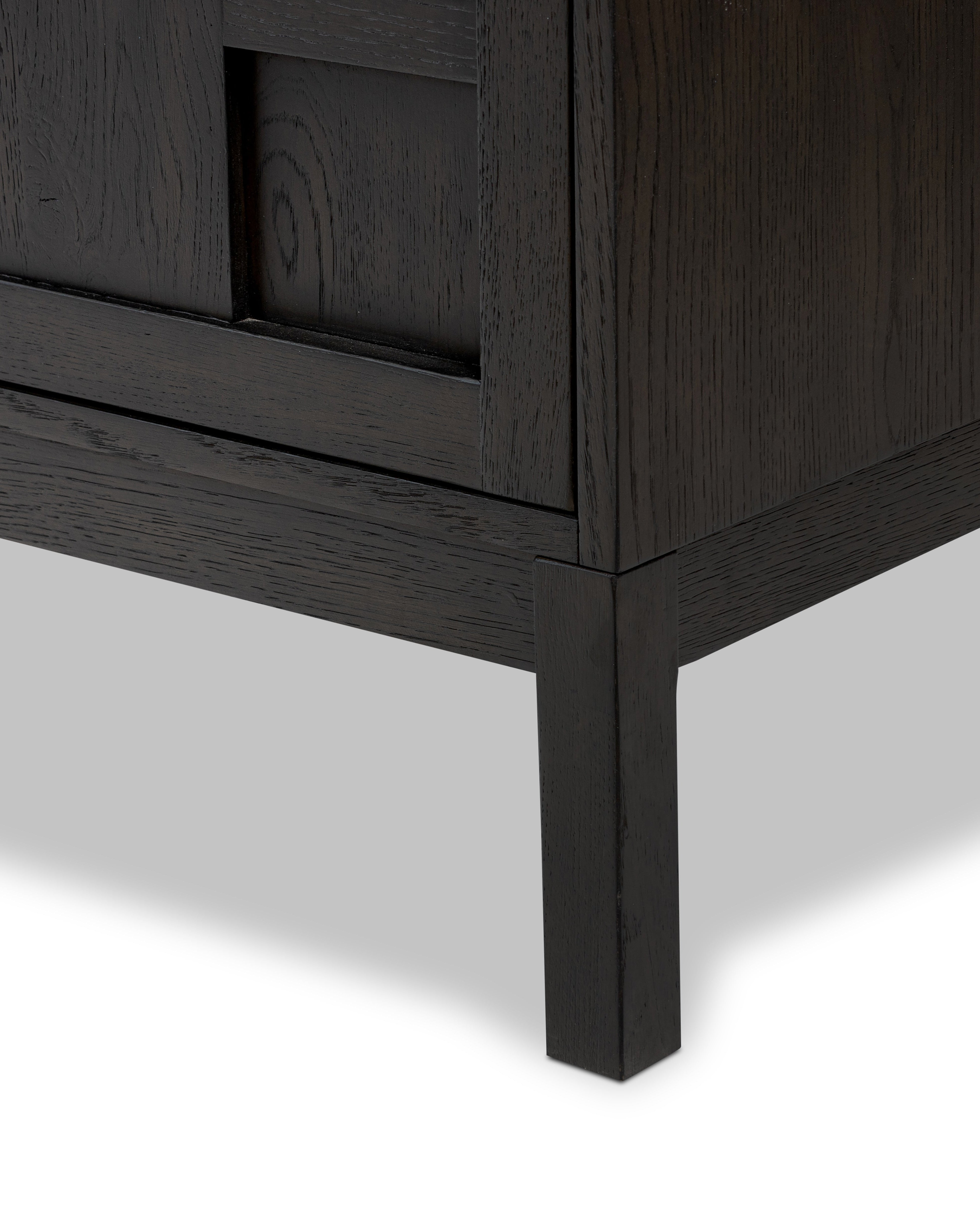Smoked Black Cara Sideboard leg up close
