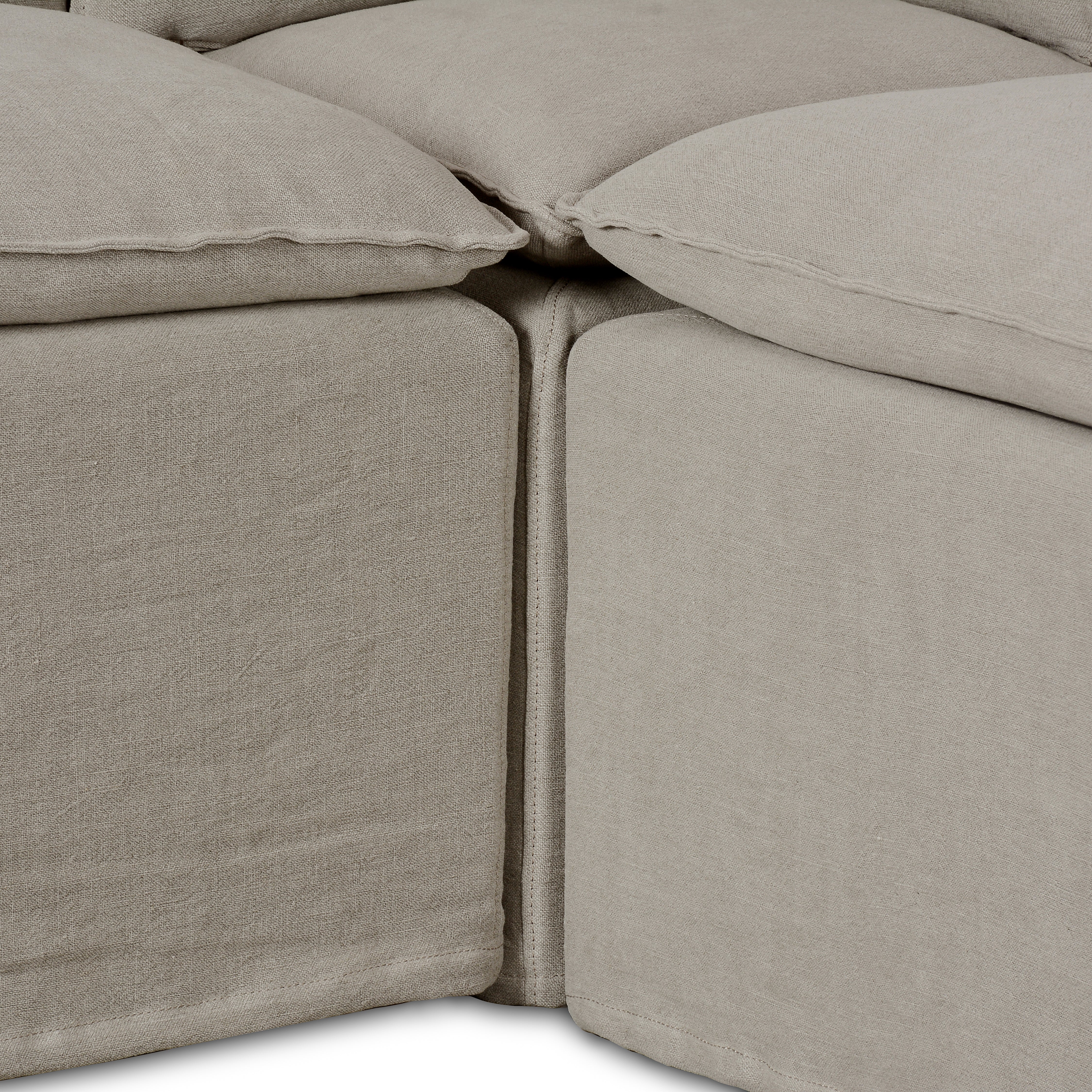 131" Erica Slipcover Dining Banquette up close
