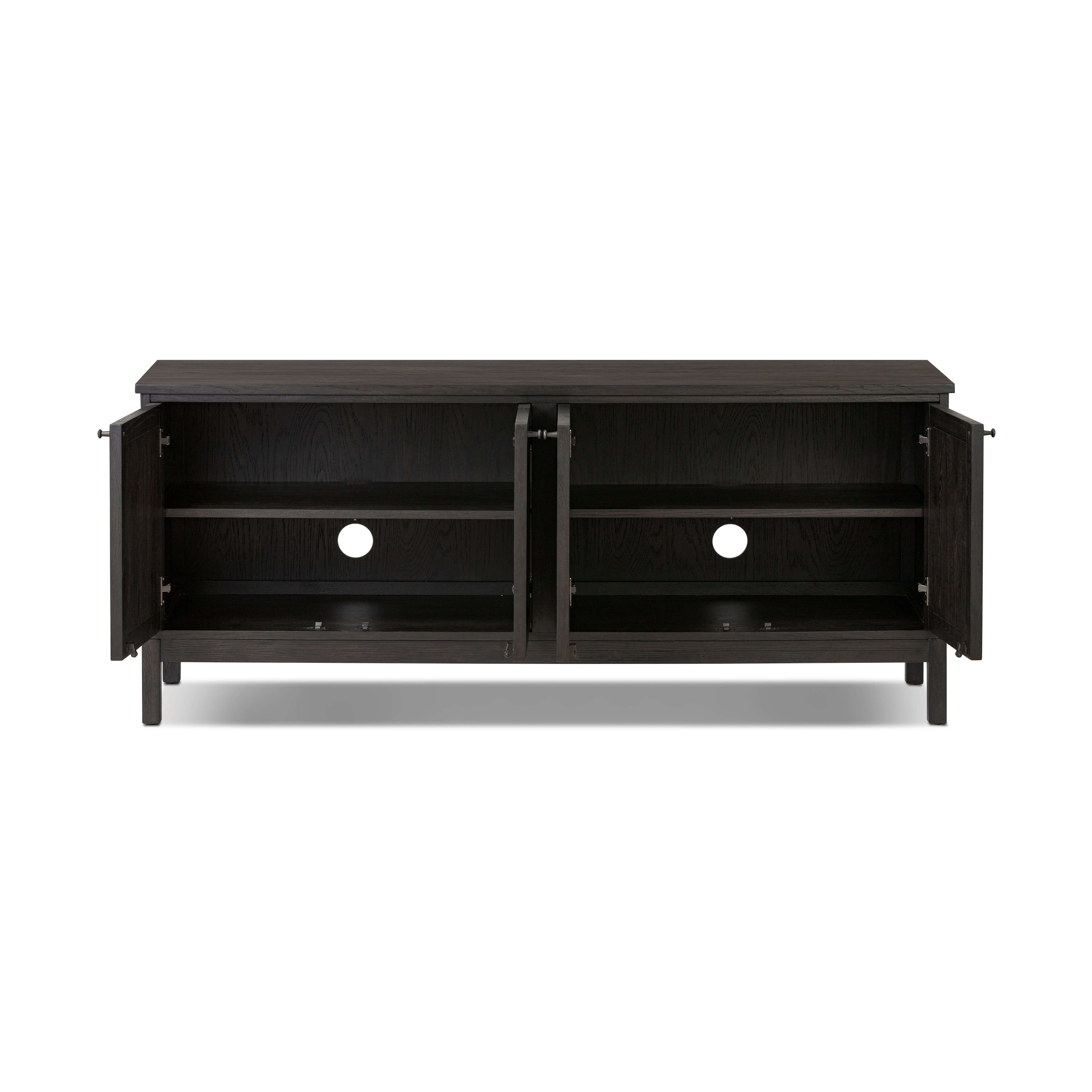 Cara Media Console shown with doors open
