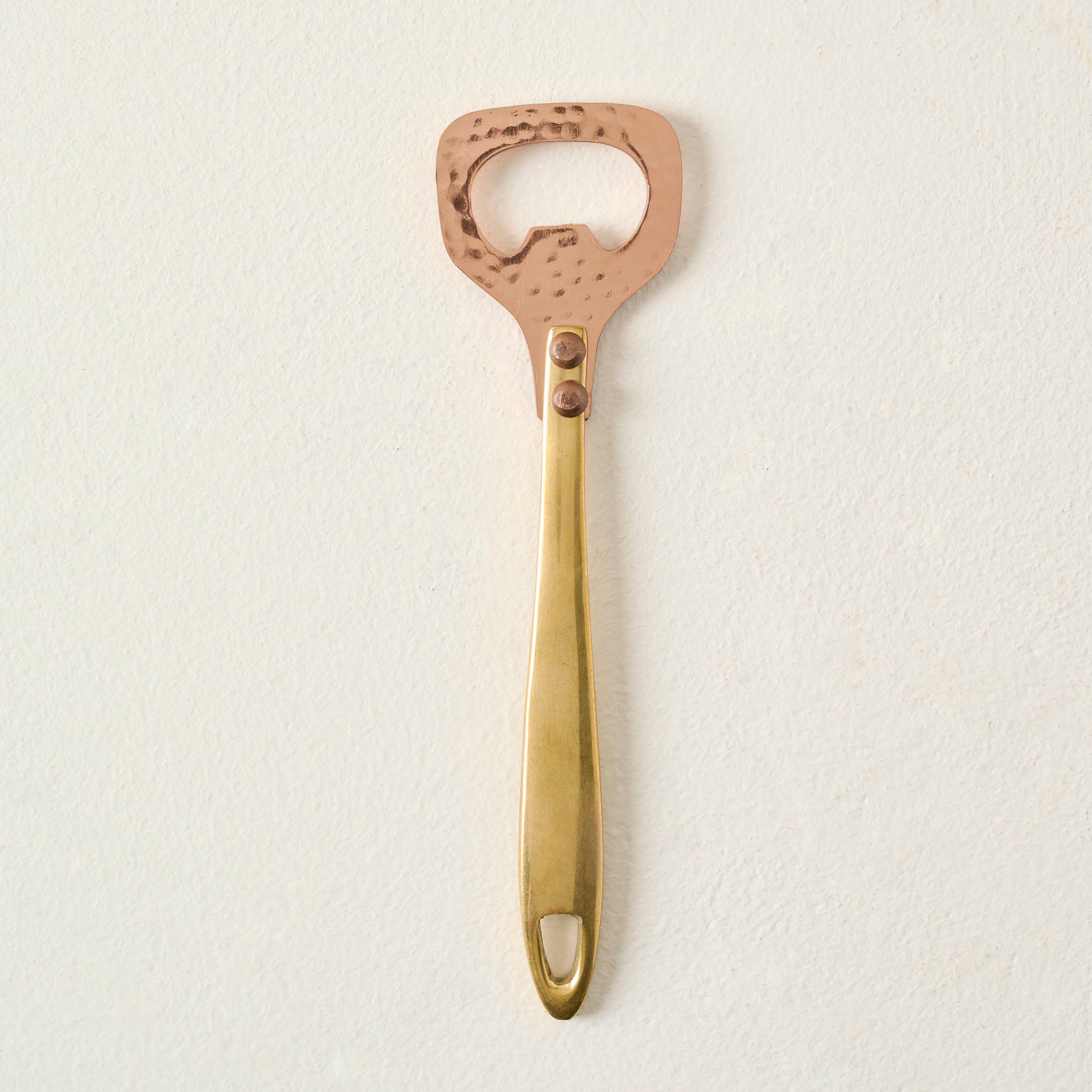 Hammered Copper and Gold Bottle Opener
