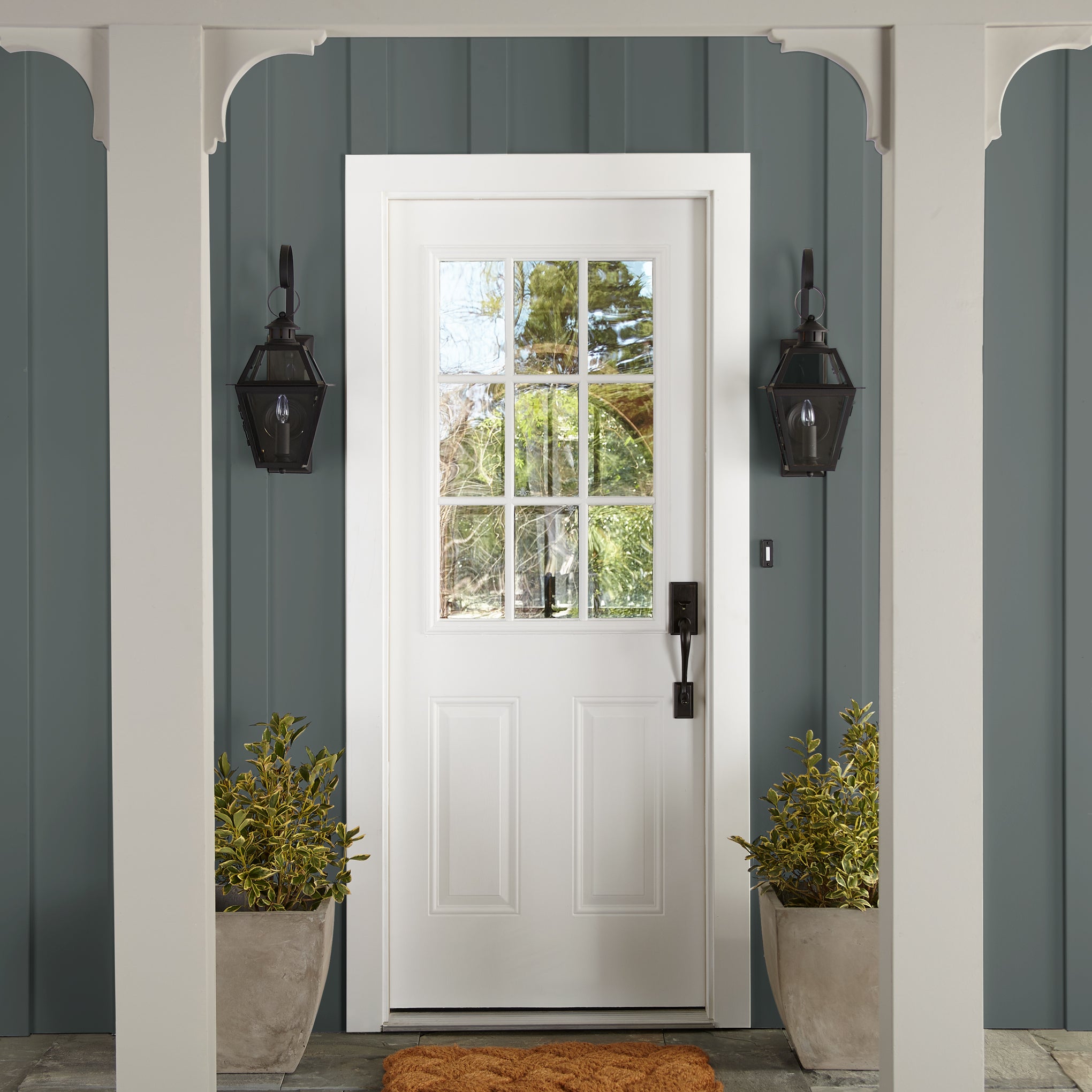 Ridge Rock paint featured on outside of paneling of home