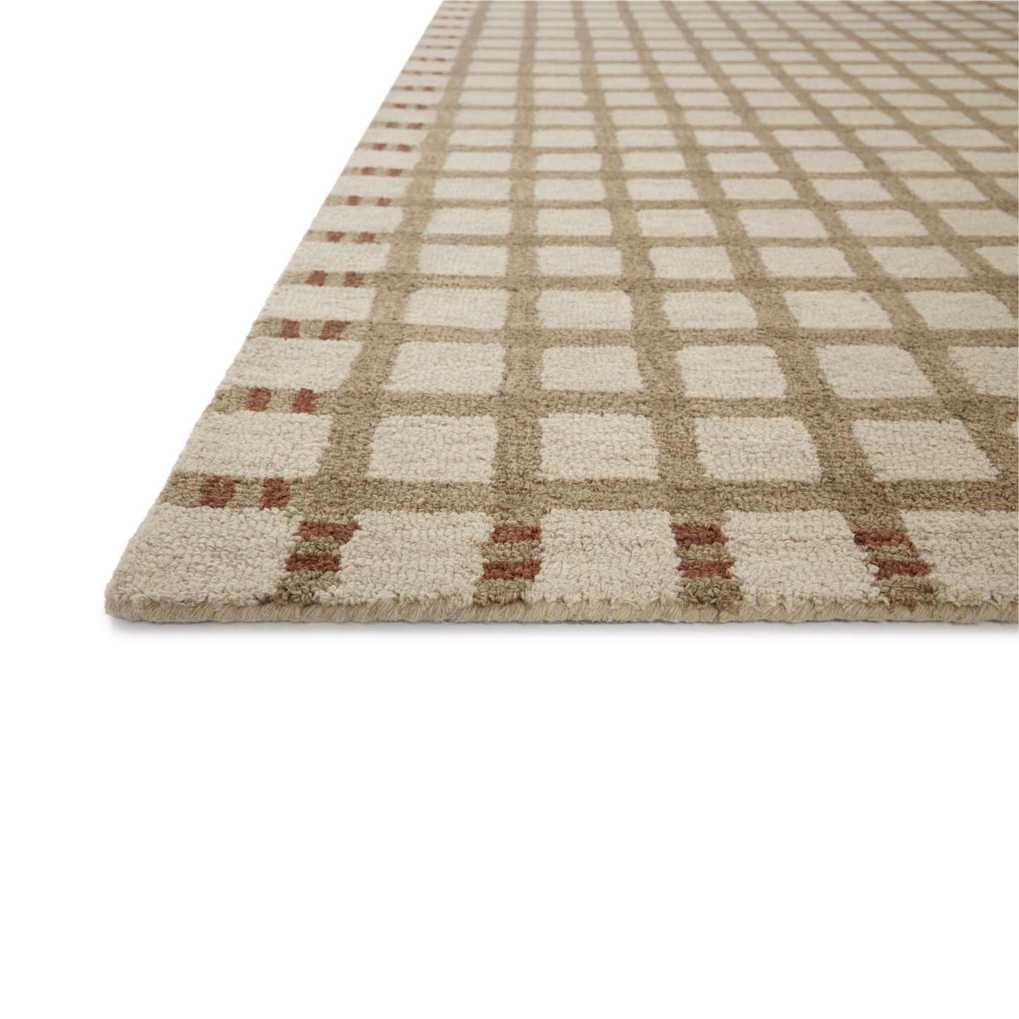 Waylon Natural Rust Rug corner up close