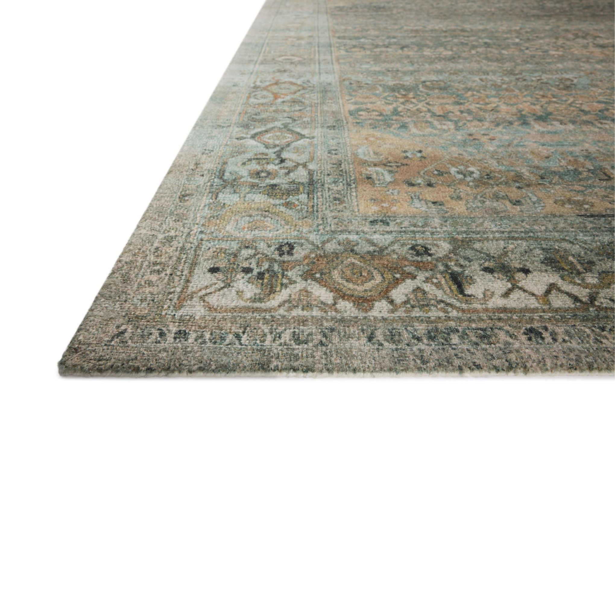 Wimberly Lagoon Wheat Rug corner up close
