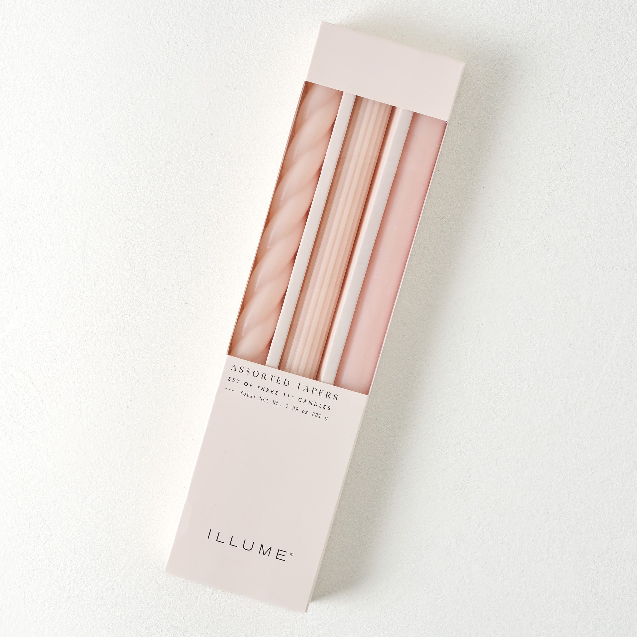 Assorted Blush Taper Candle Set
