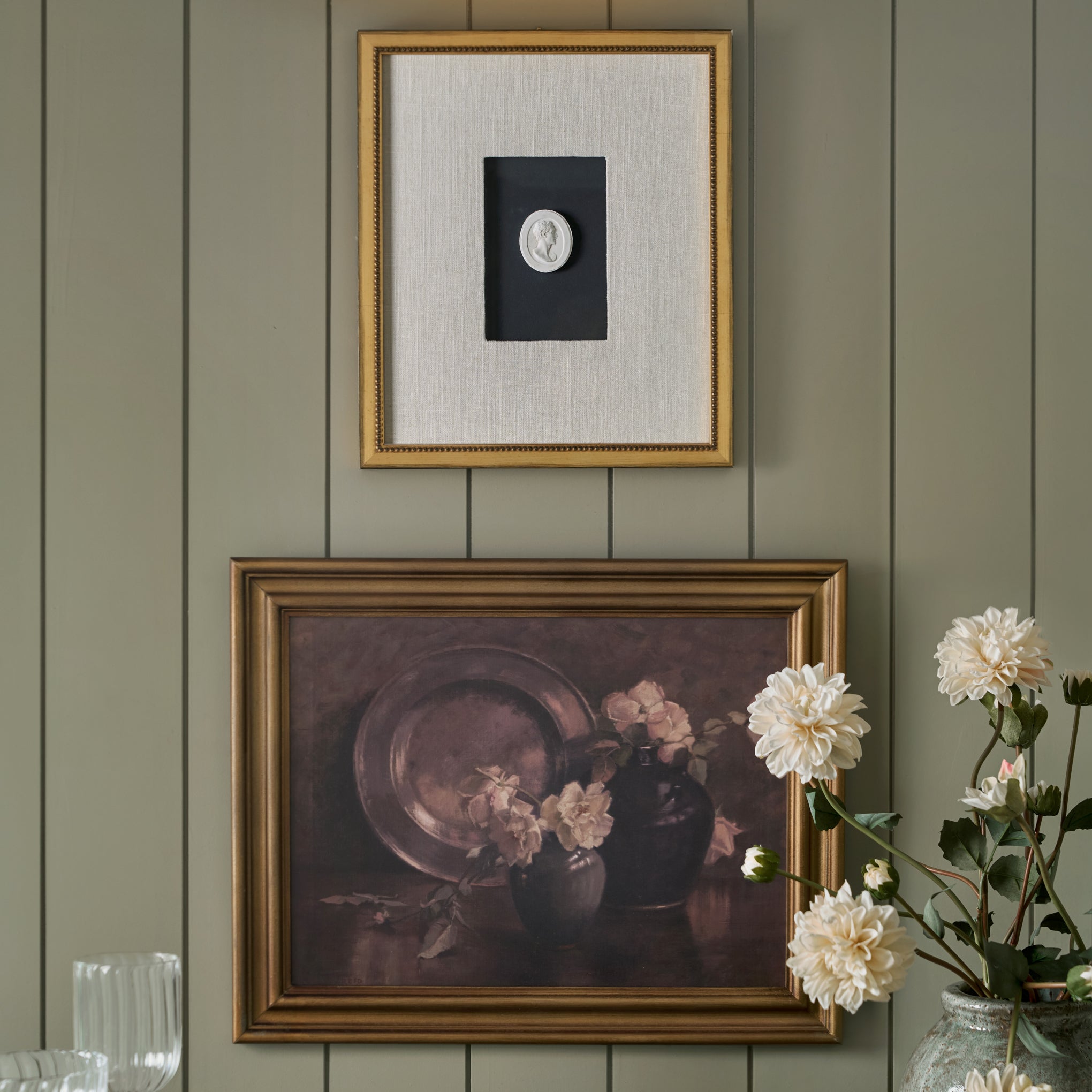 Framed Intaglio I in a room