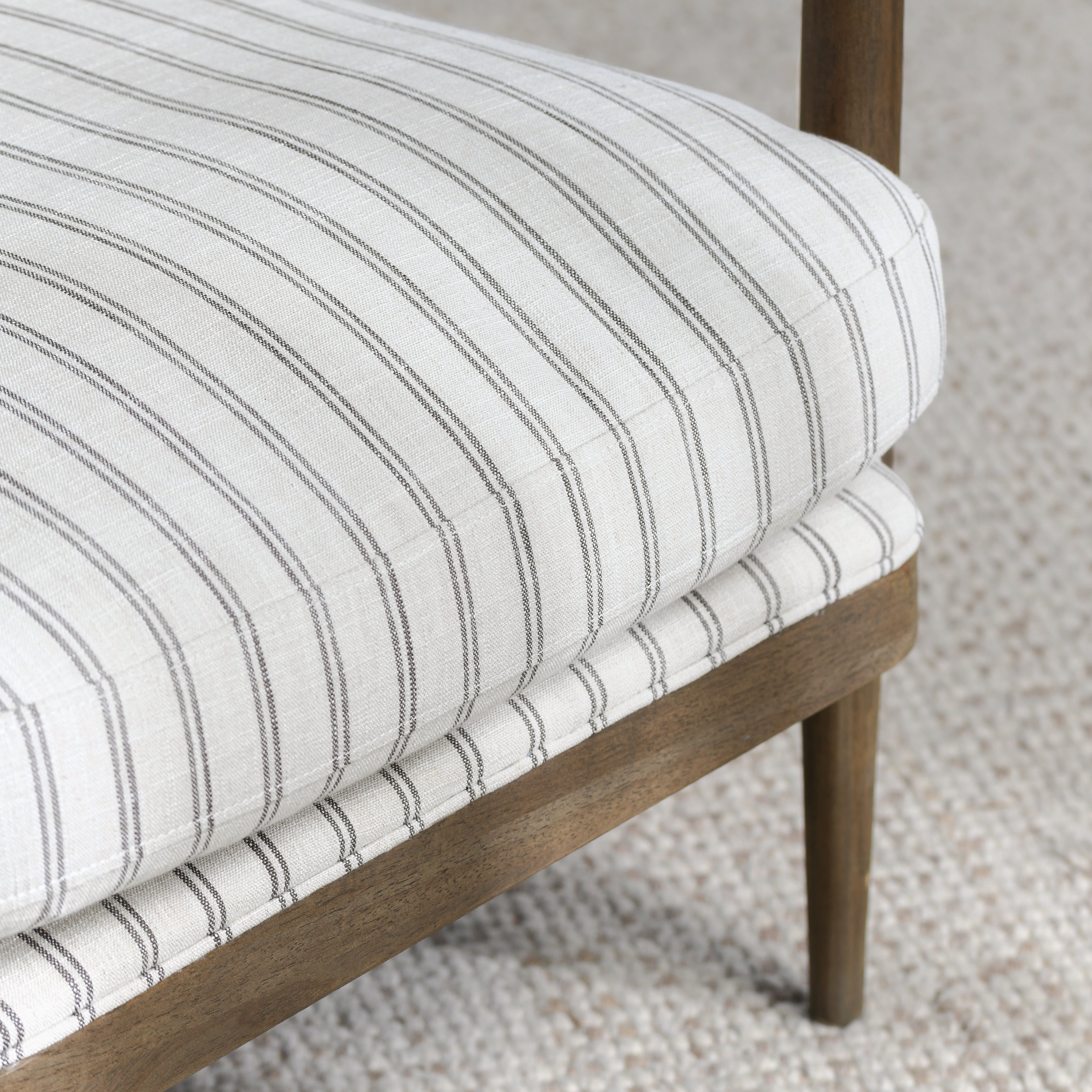 Hollis Striped Accent Chair close up of cushion
