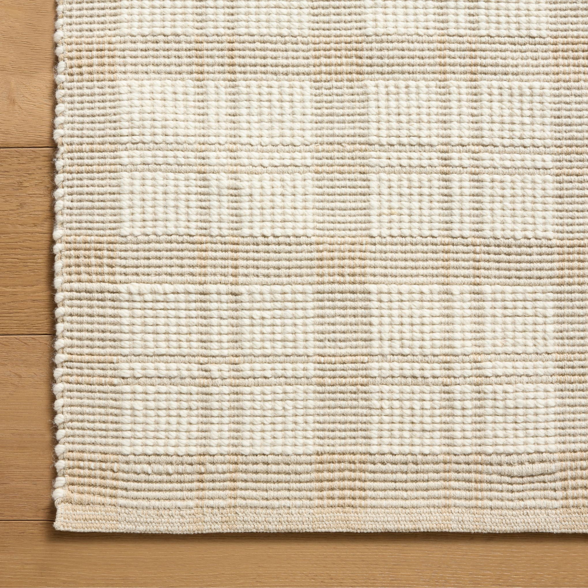 Ryder Beige Ivory Rug corner shown from above