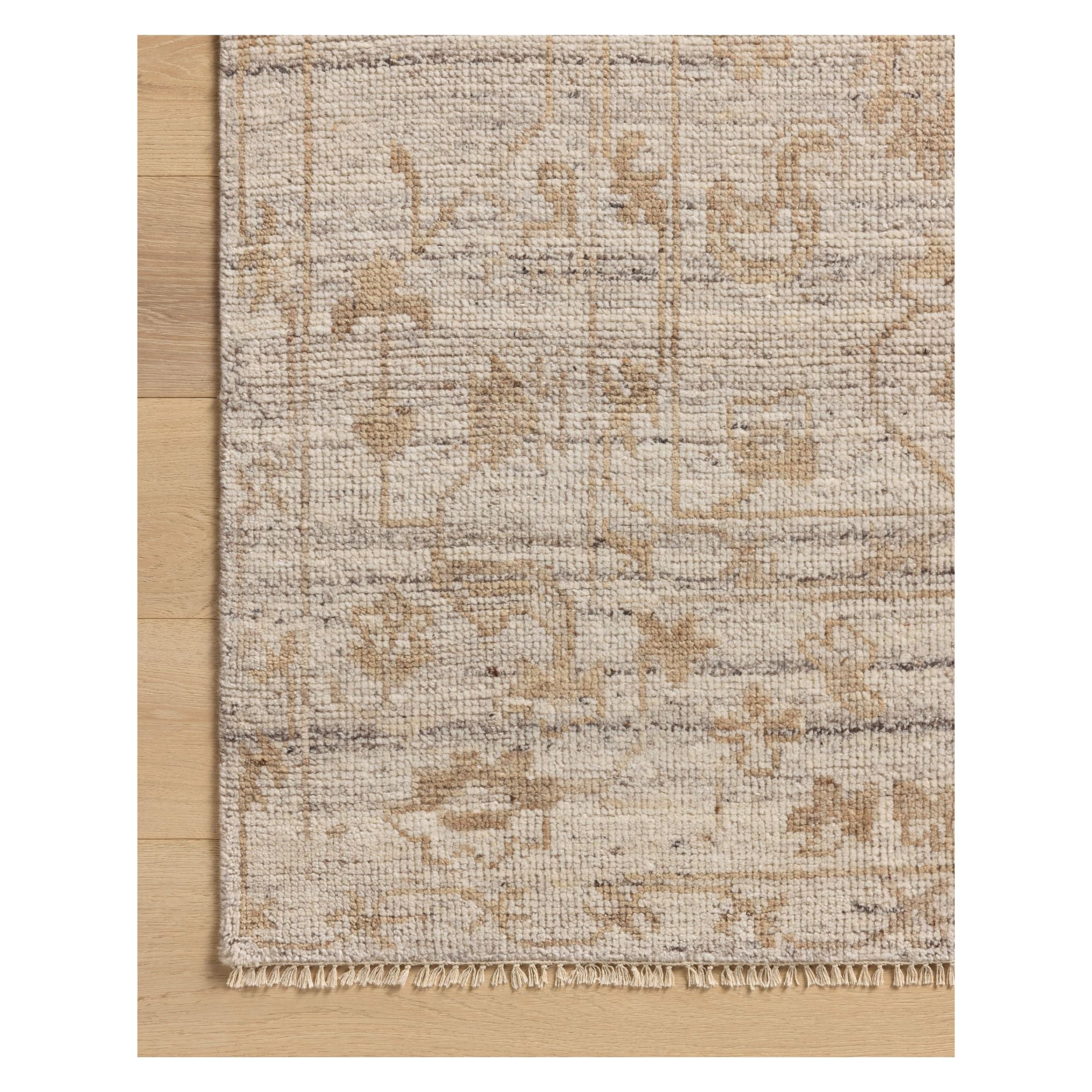 Abigail Ivory Natural Rug corner