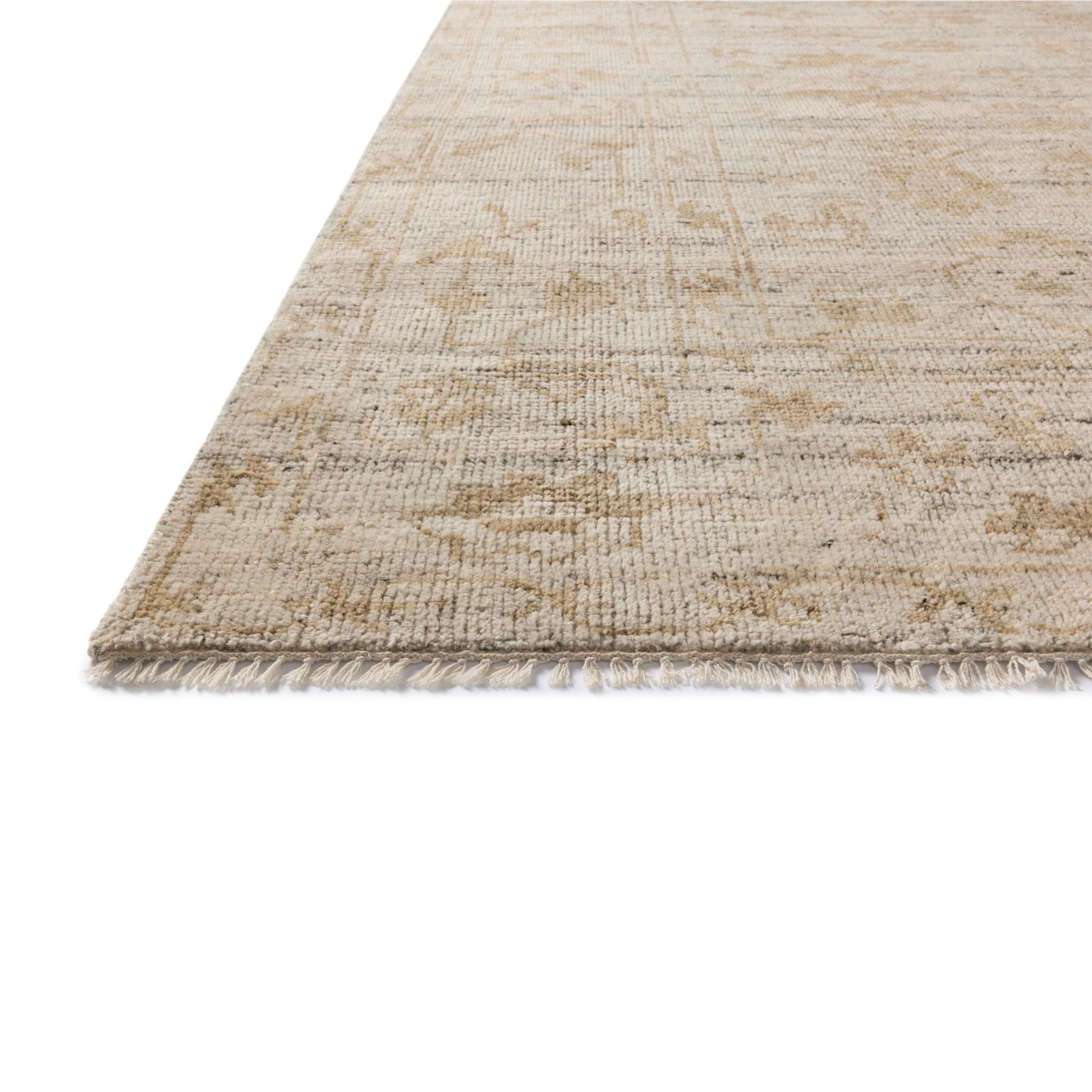 Abigail Ivory Natural Rug corner up close