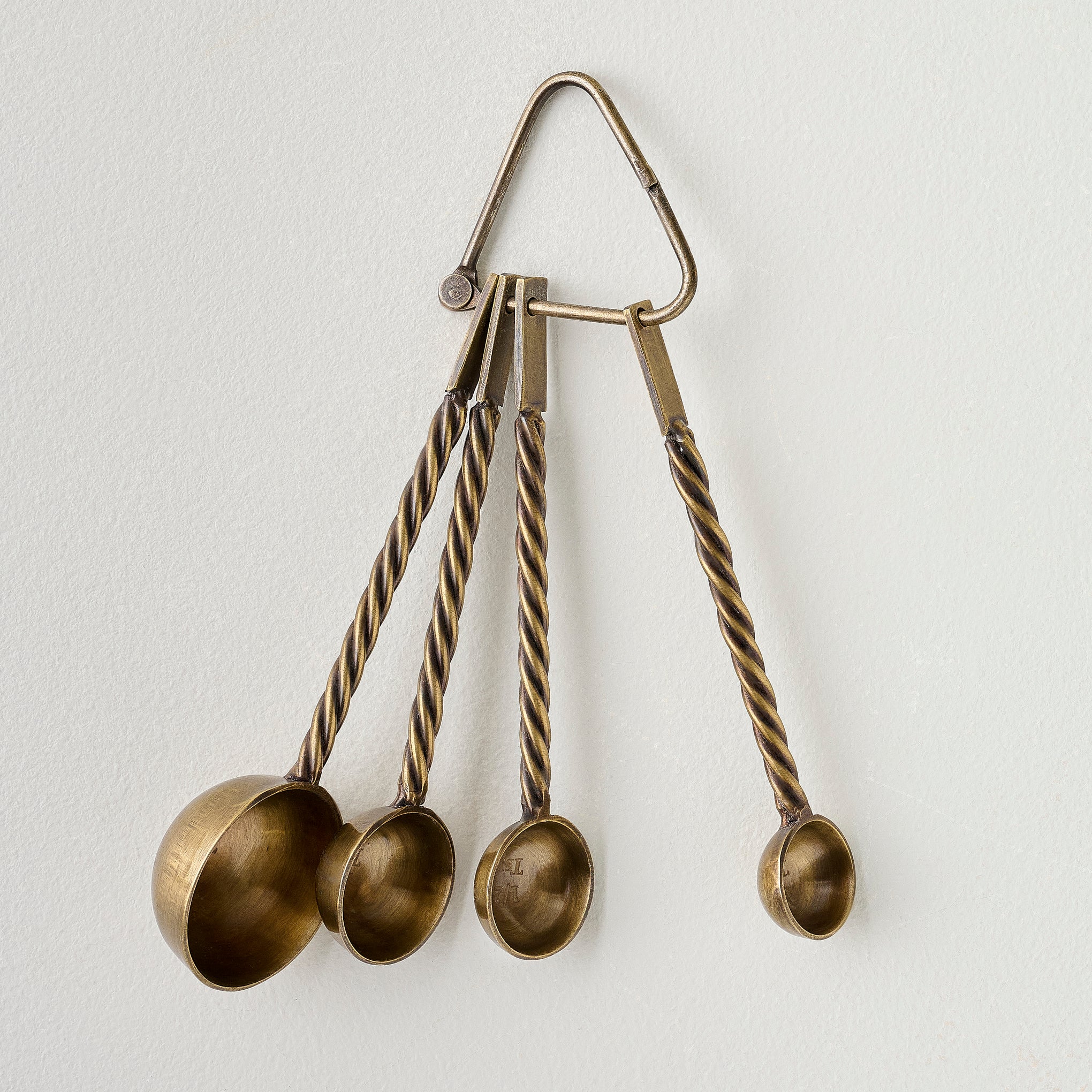 Antique Brass Twisted Measuring Spoons