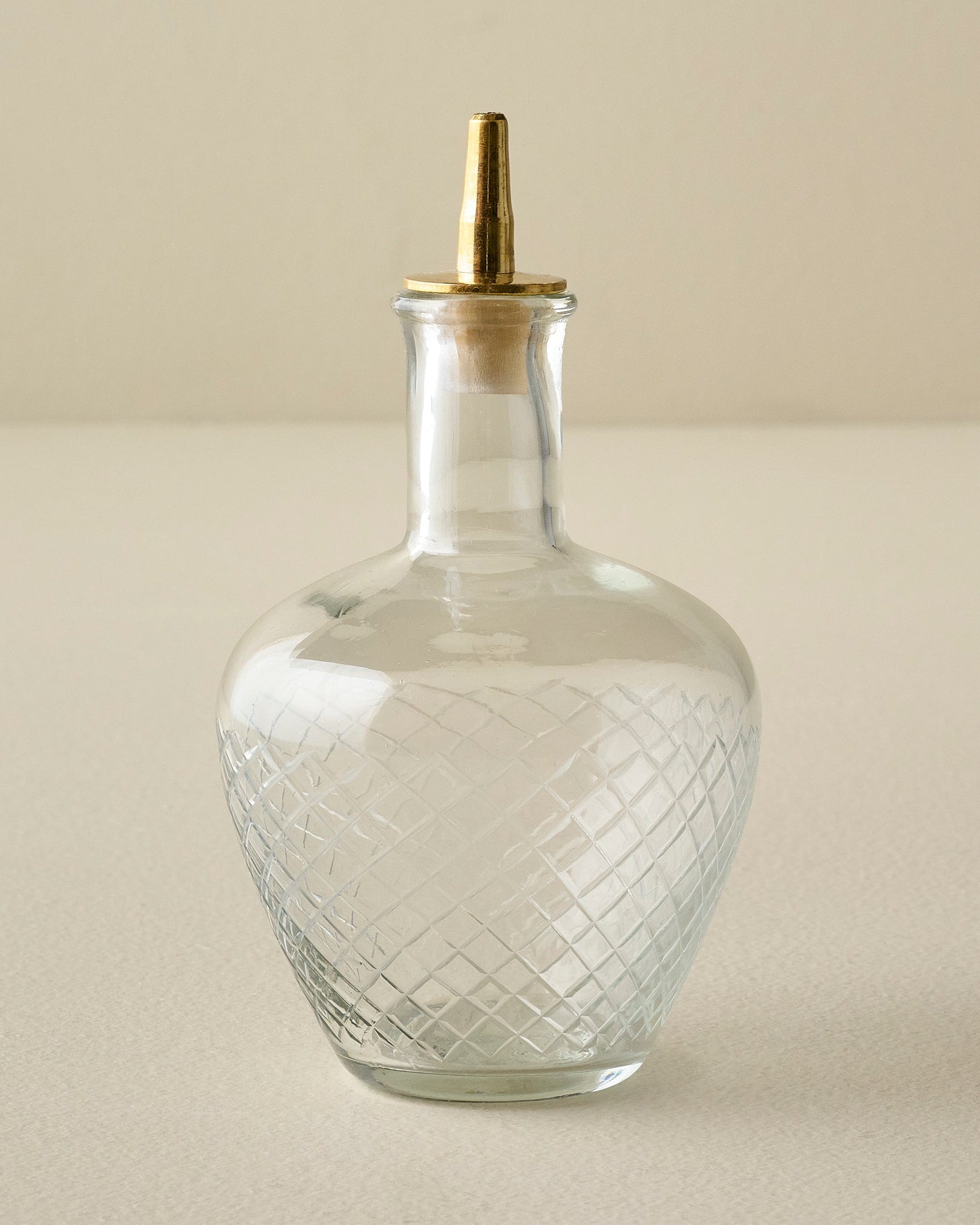 Round Vintage-Inspired Etched Glass Bottle