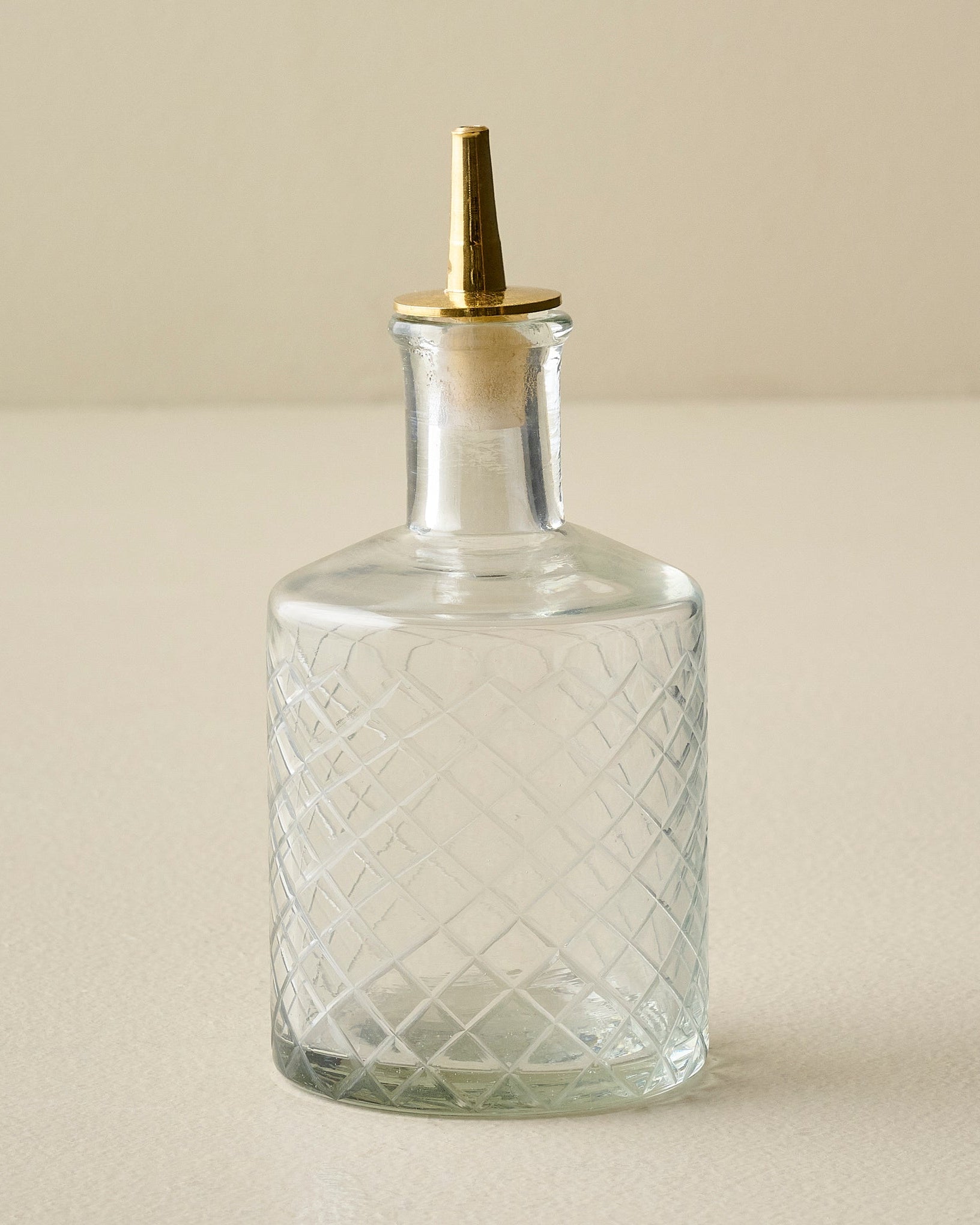 Straight Vintage-Inspired Etched Glass Bottle