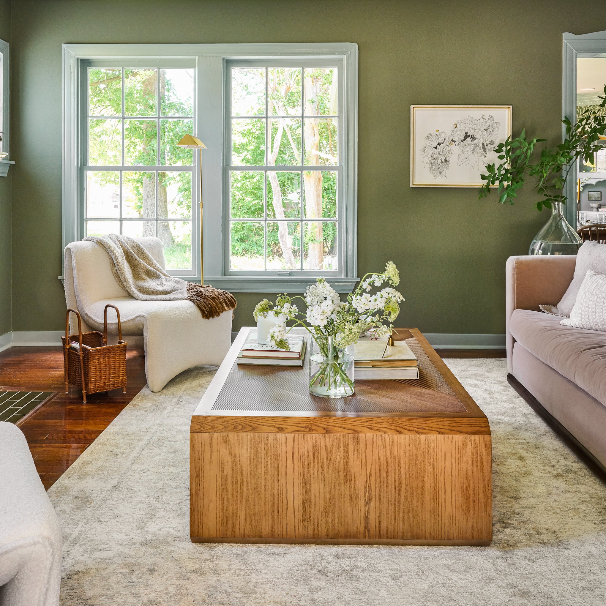 Adobe Essential Tassel Throw on an accent chair in a living room