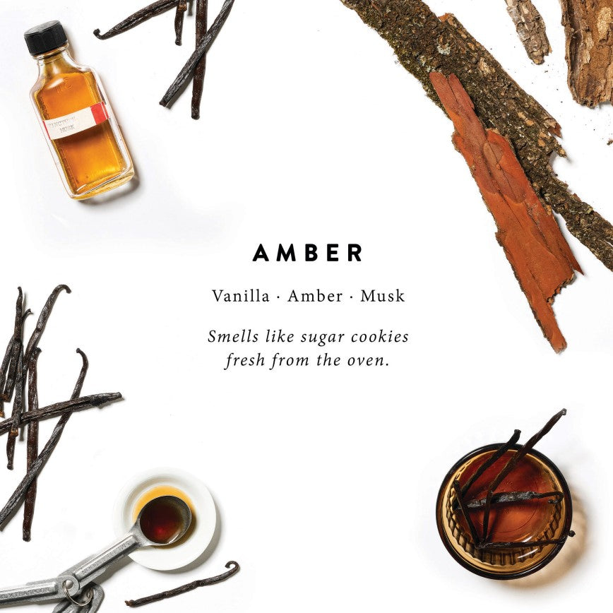 Magnoliass Amber candle scent notes of vanilla amber and musk