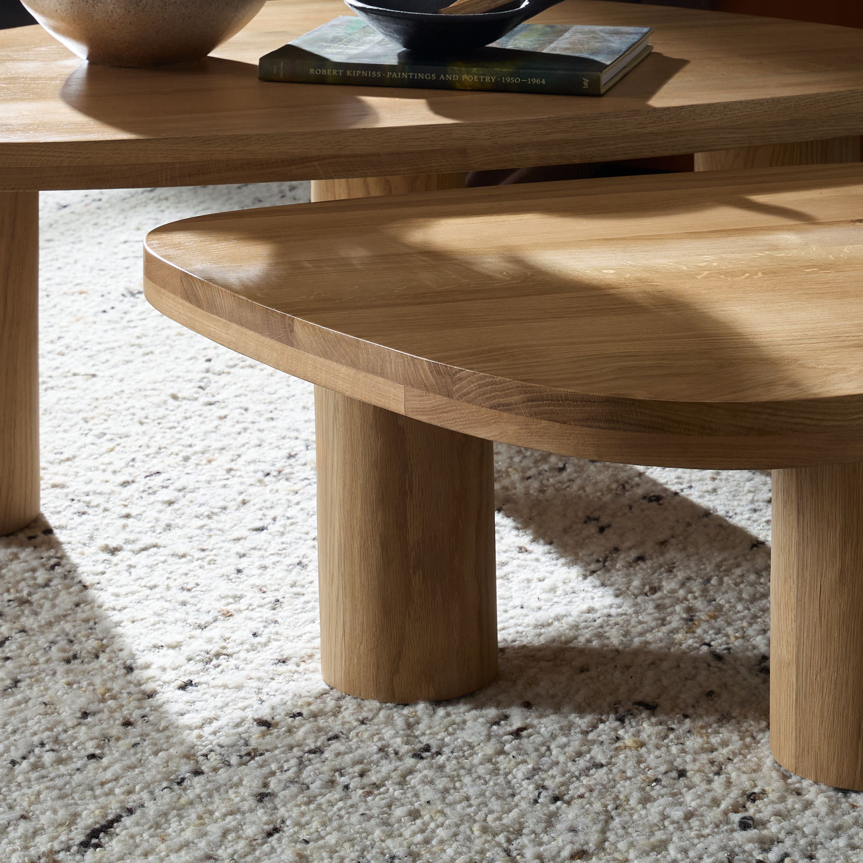 Aurora Nesting Coffee Table set shown up close in living space