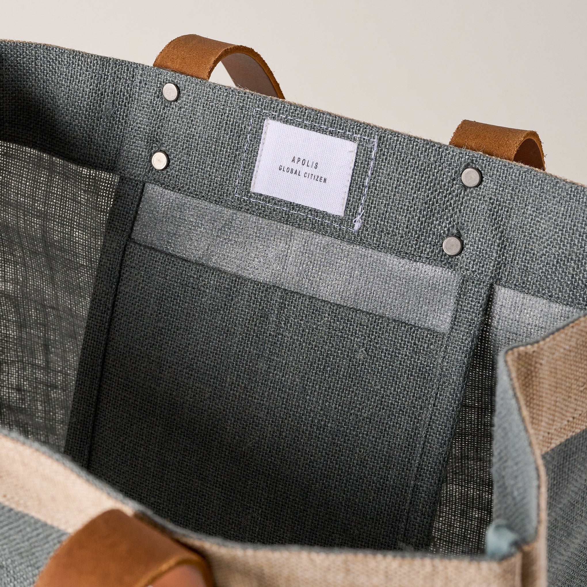 Inside of Chambray Magnoliass Market Tote