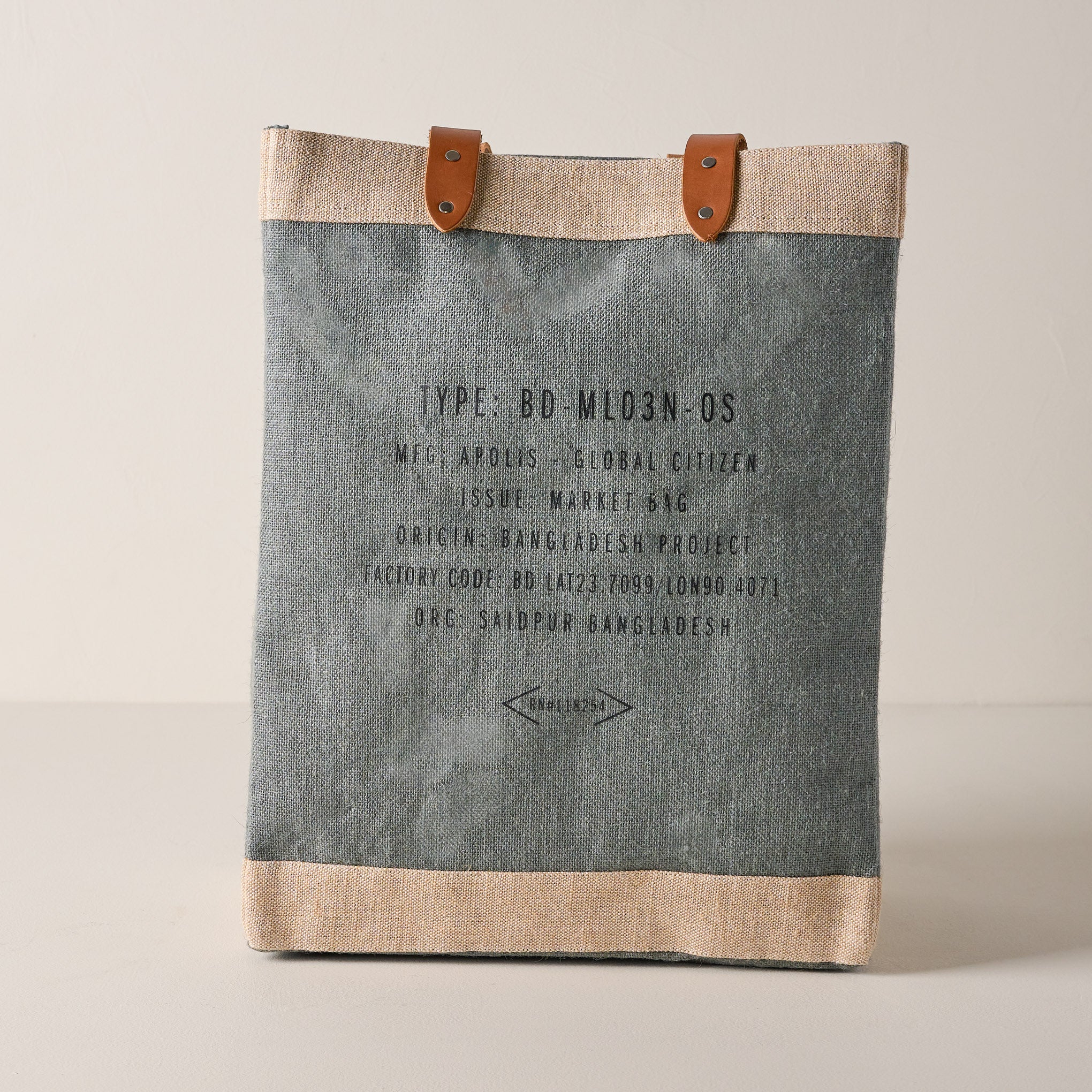 Back of Chambray Magnoliass Market Tote