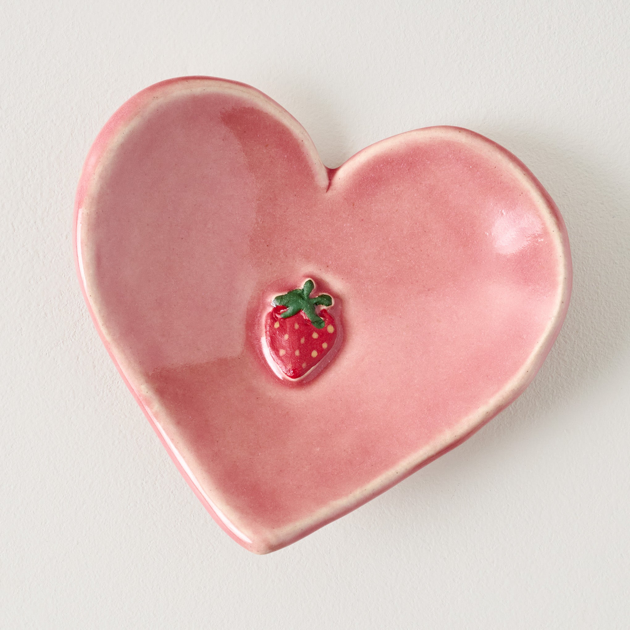 Black Oak Artisan Strawberry Heart Trinket Dish