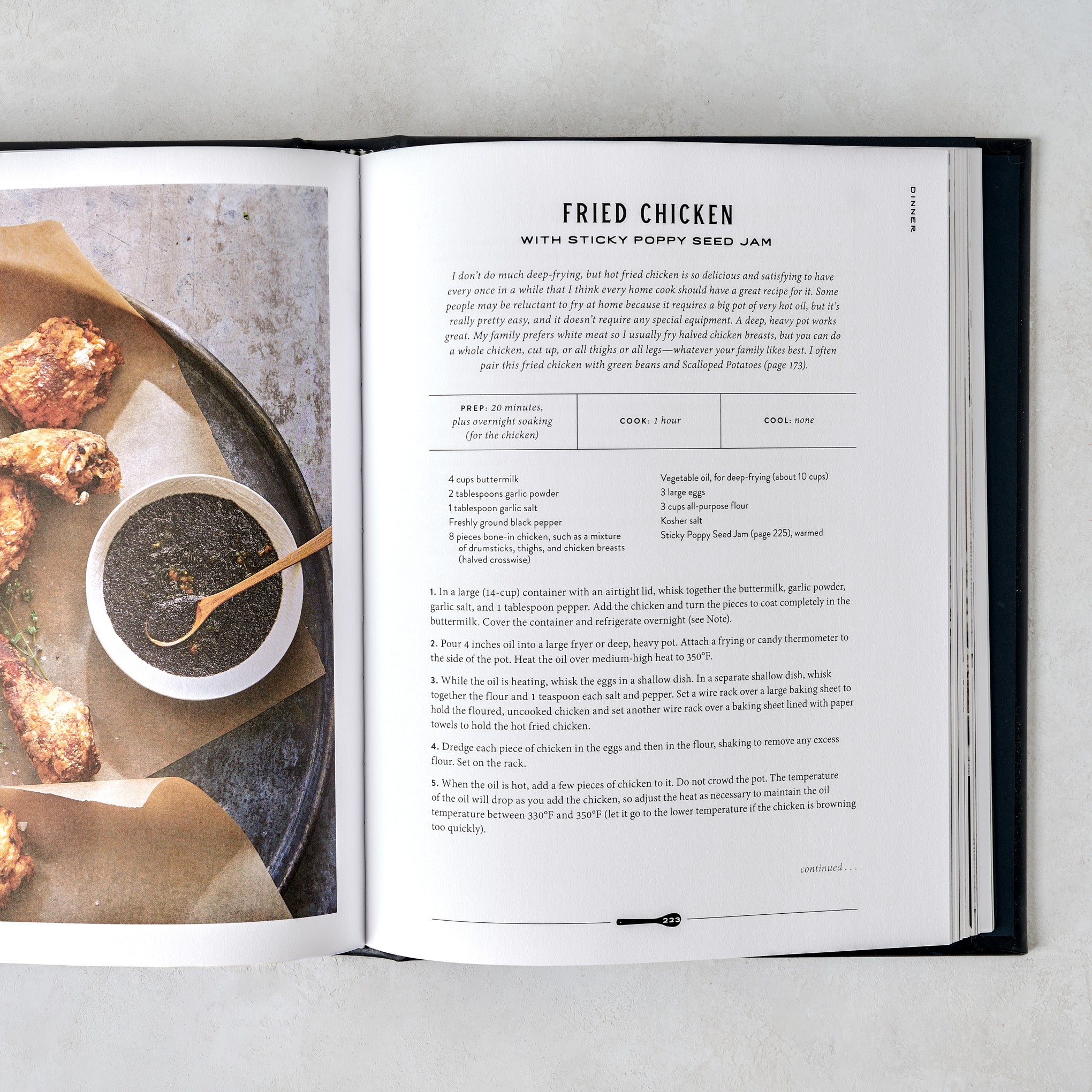 Leather Bound Magnoliass Table Cookbook open on recipe