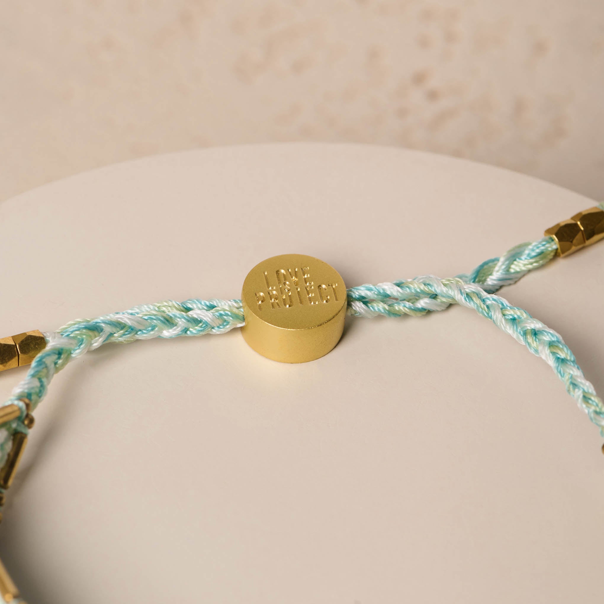 Bali Beaded bracelet sherbet blue close up