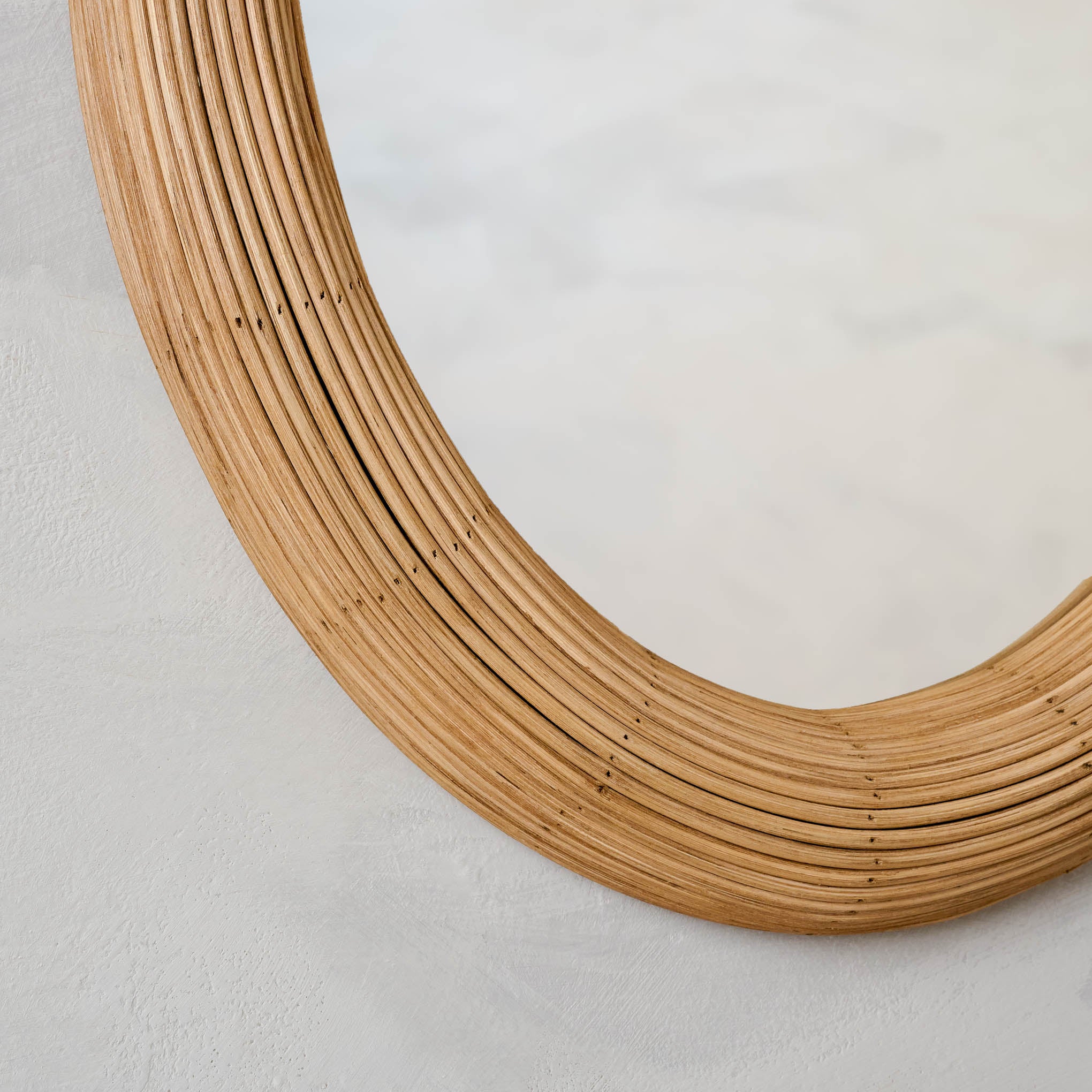 Millie Oval Rattan Mirror close up