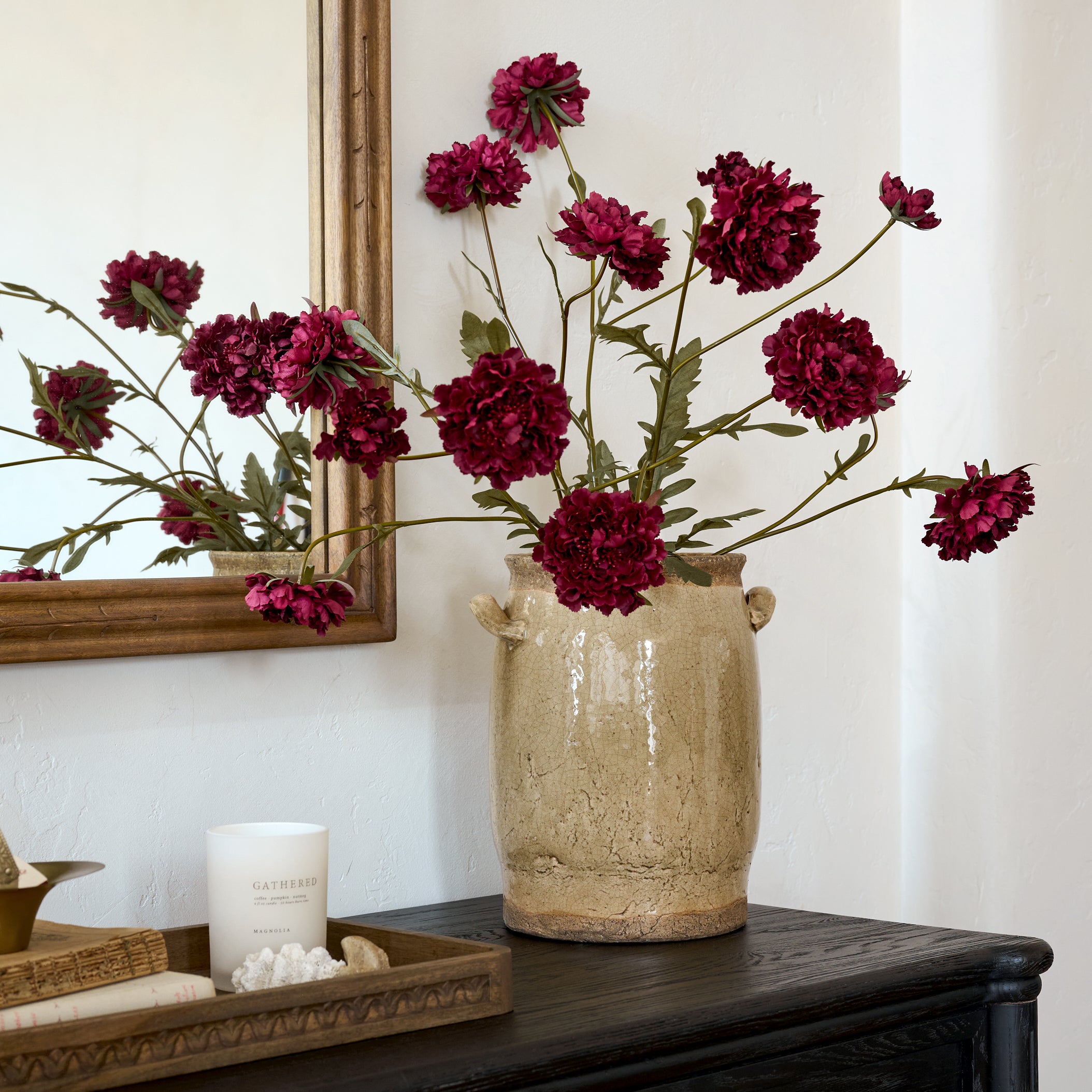 Hanson Crackle Handled Vase shown styled