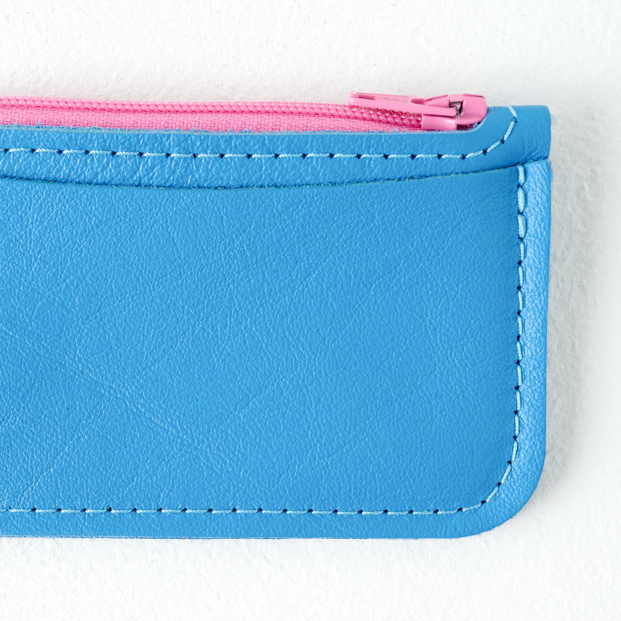Blue Small Change Wallet up close
