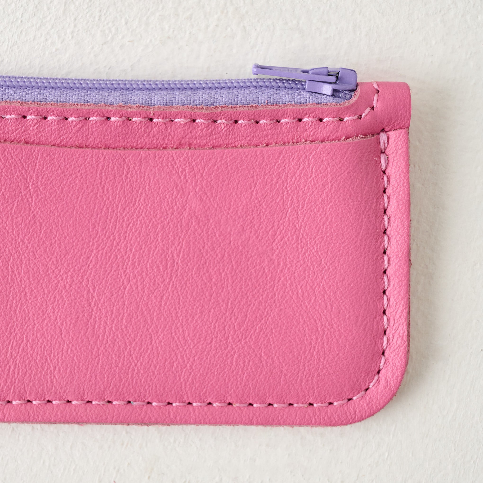 Pink Small Change Wallet close up