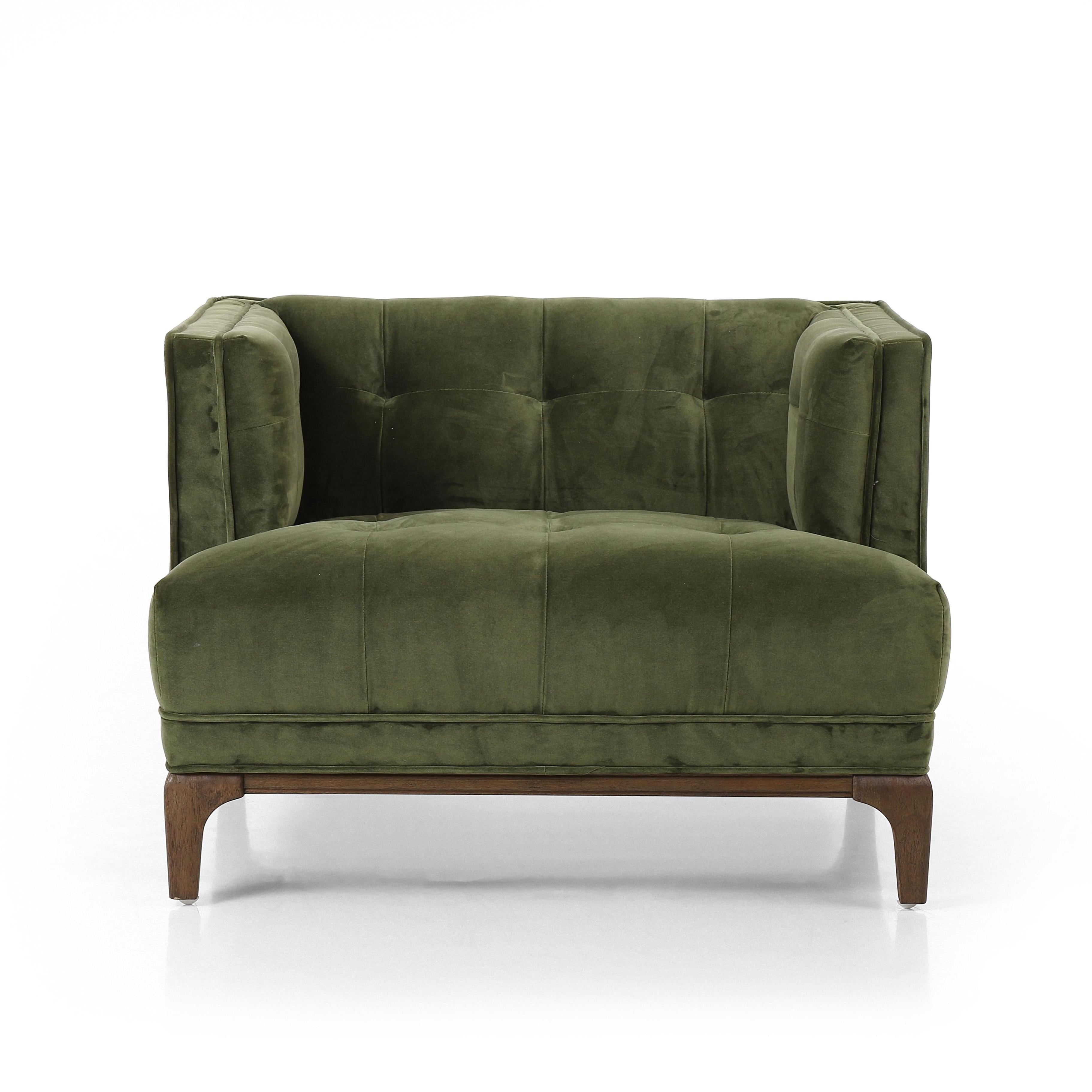 Sapphire Olive Velvet front view