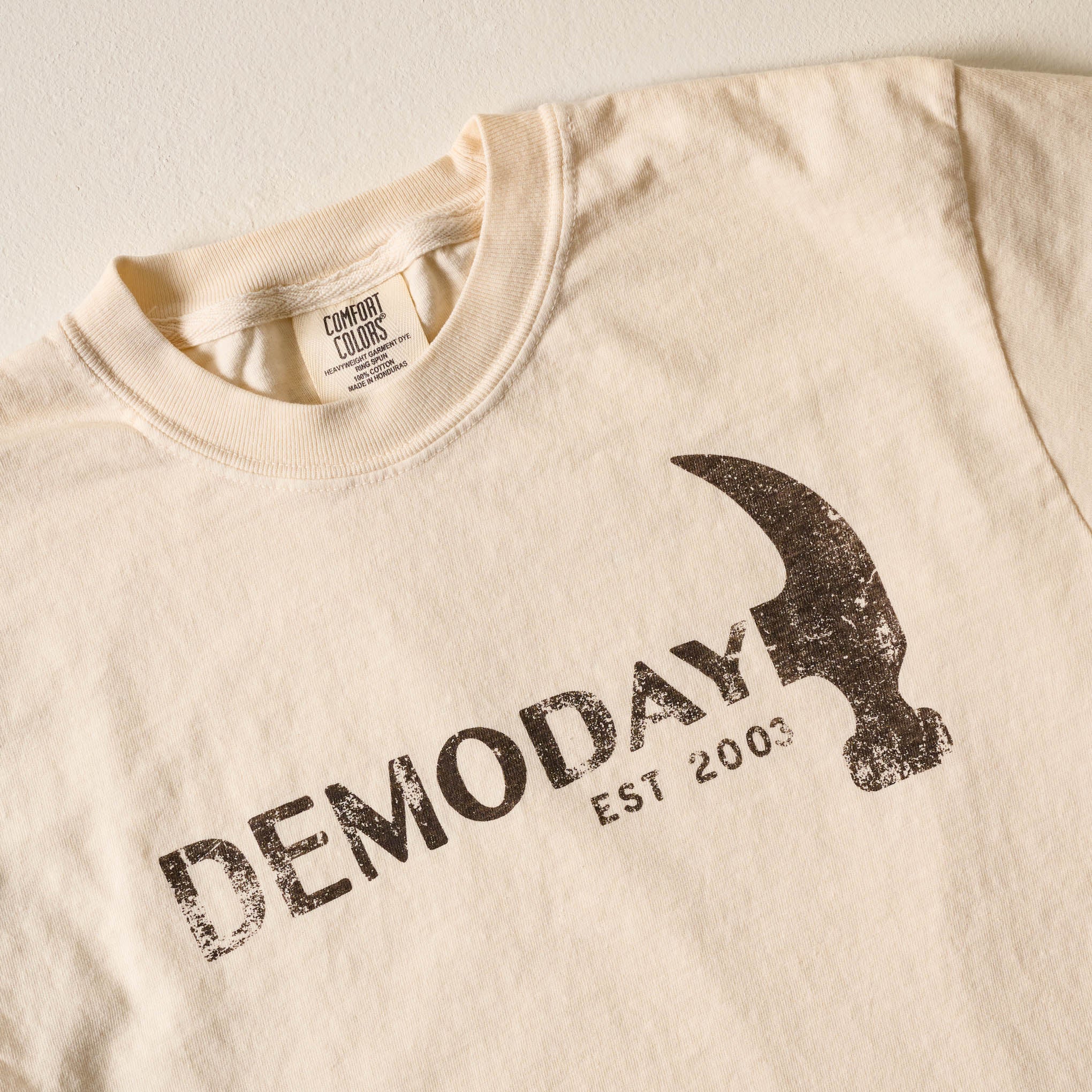 Demoday Hammer Ivory Shirt close up of front of shirt 