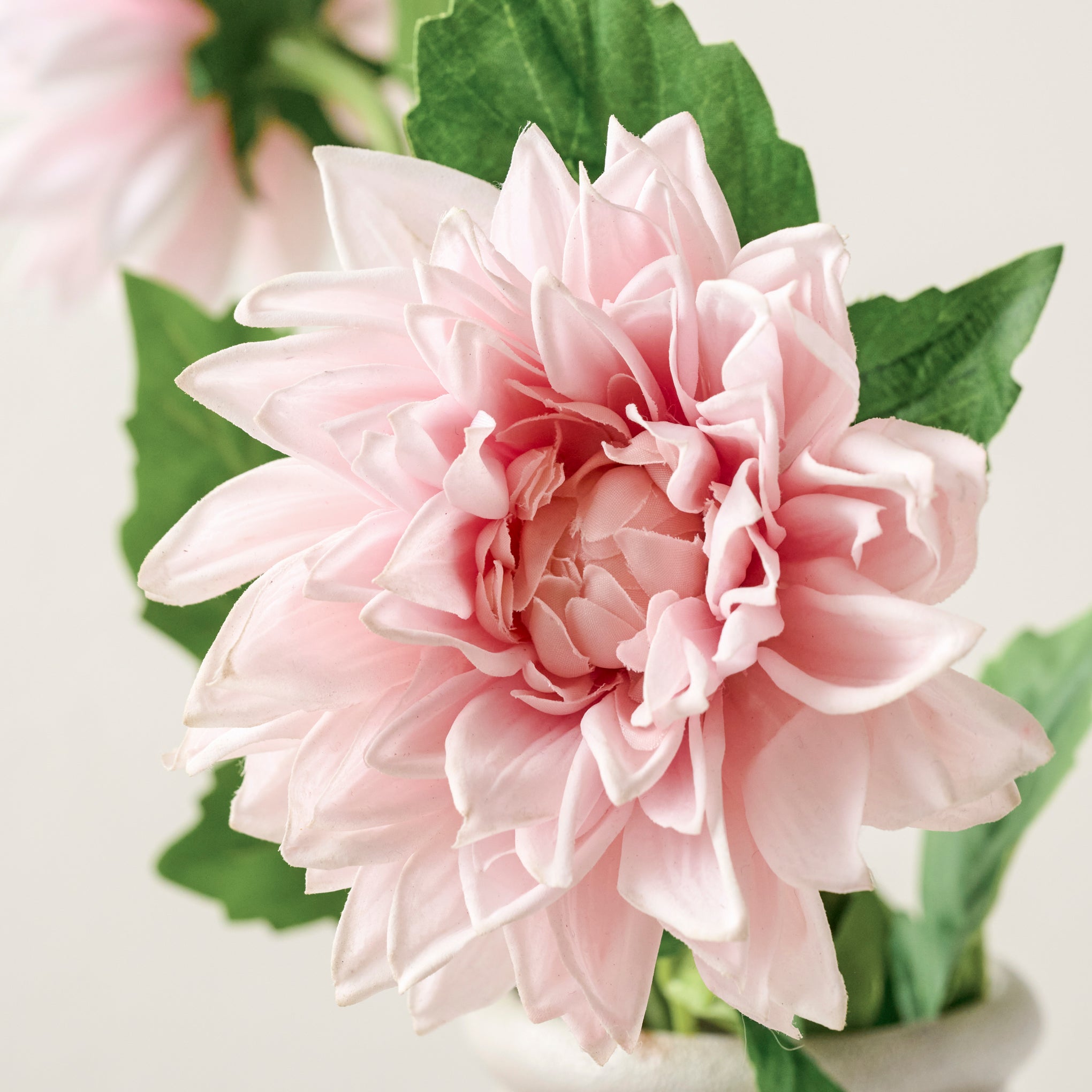 Lavender Real Touch Dahlia Bloom Stem up close