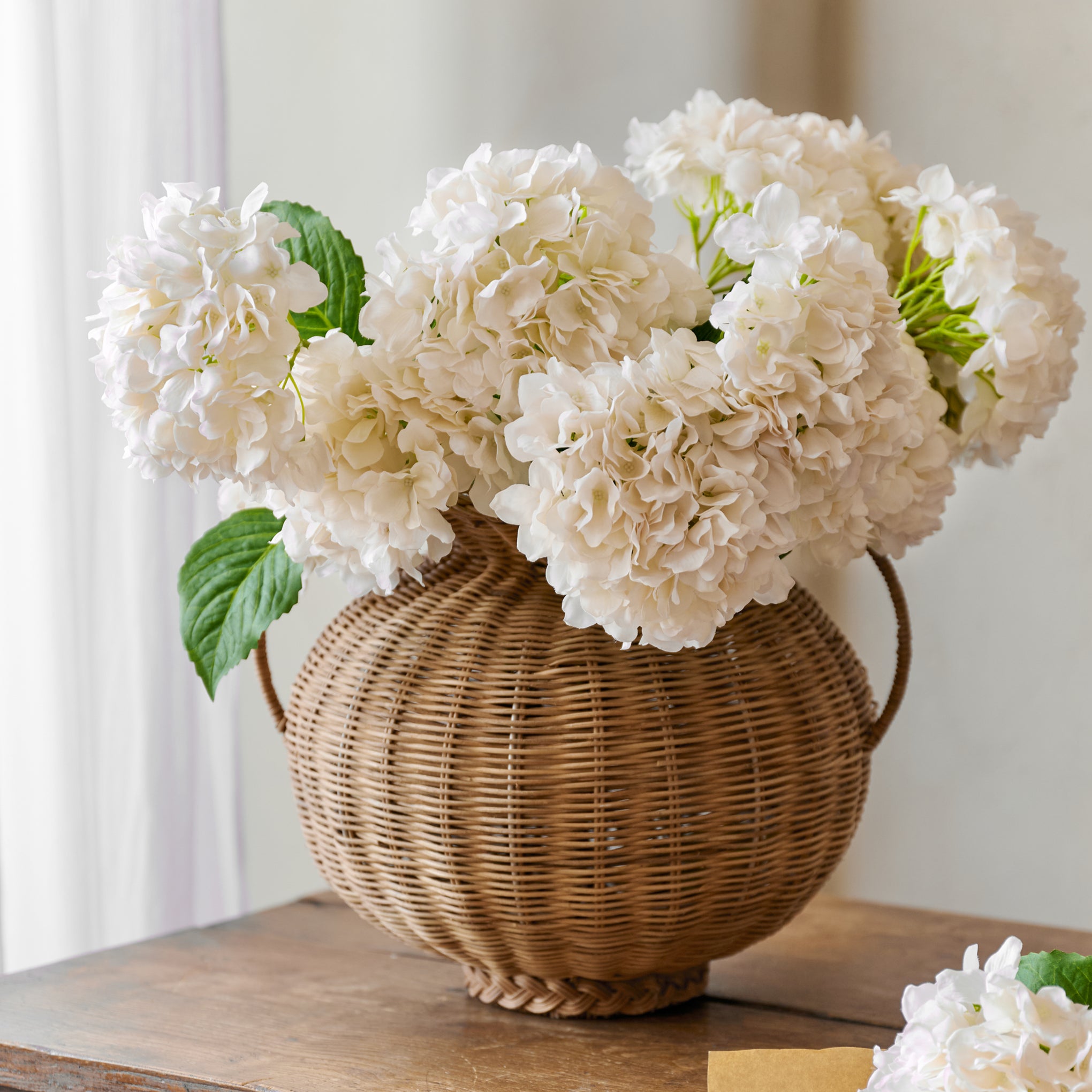 Oversized Rattan Remi Vase with flowers